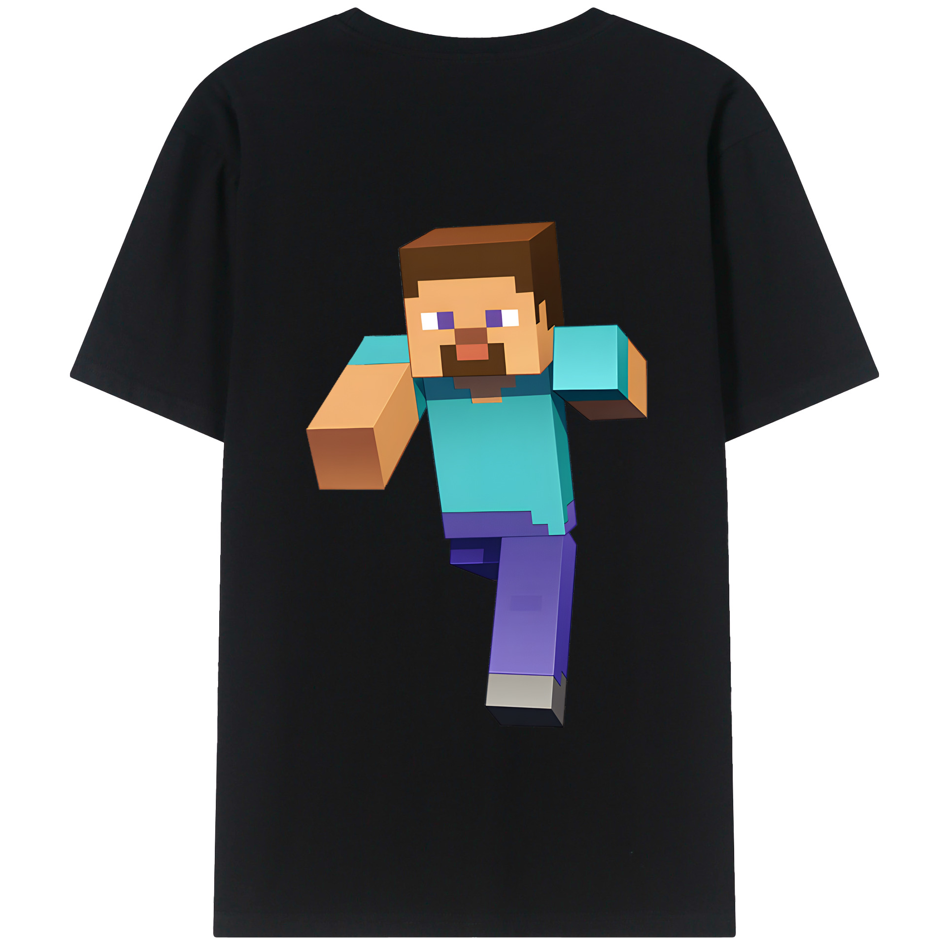 （画像用） マインクラフト ブロックの世界 Minecraft MC Block world レディース半袖Tシャツ(バックプリント)