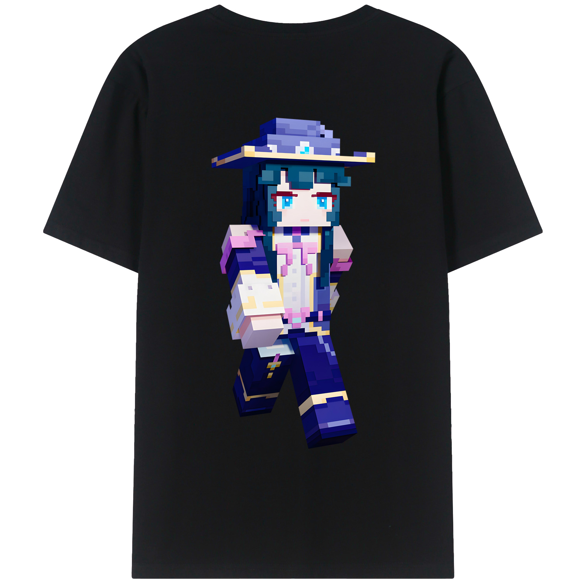 （画像用） マインクラフト ブロックの世界 Minecraft MC Block world レディース半袖Tシャツ(バックプリント)