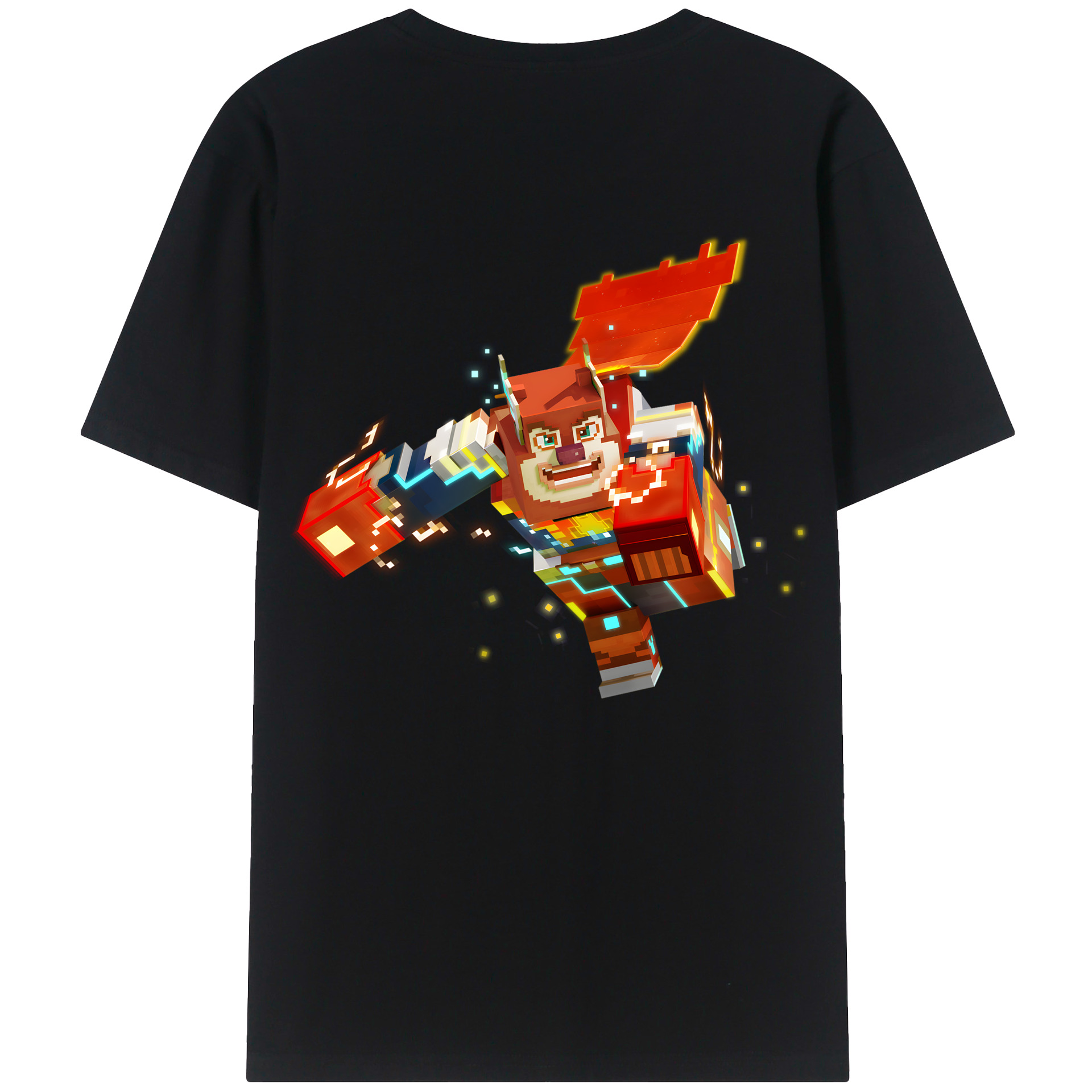 （画像用） マインクラフト ブロックの世界 Minecraft MC Block world レディース半袖Tシャツ(バックプリント)