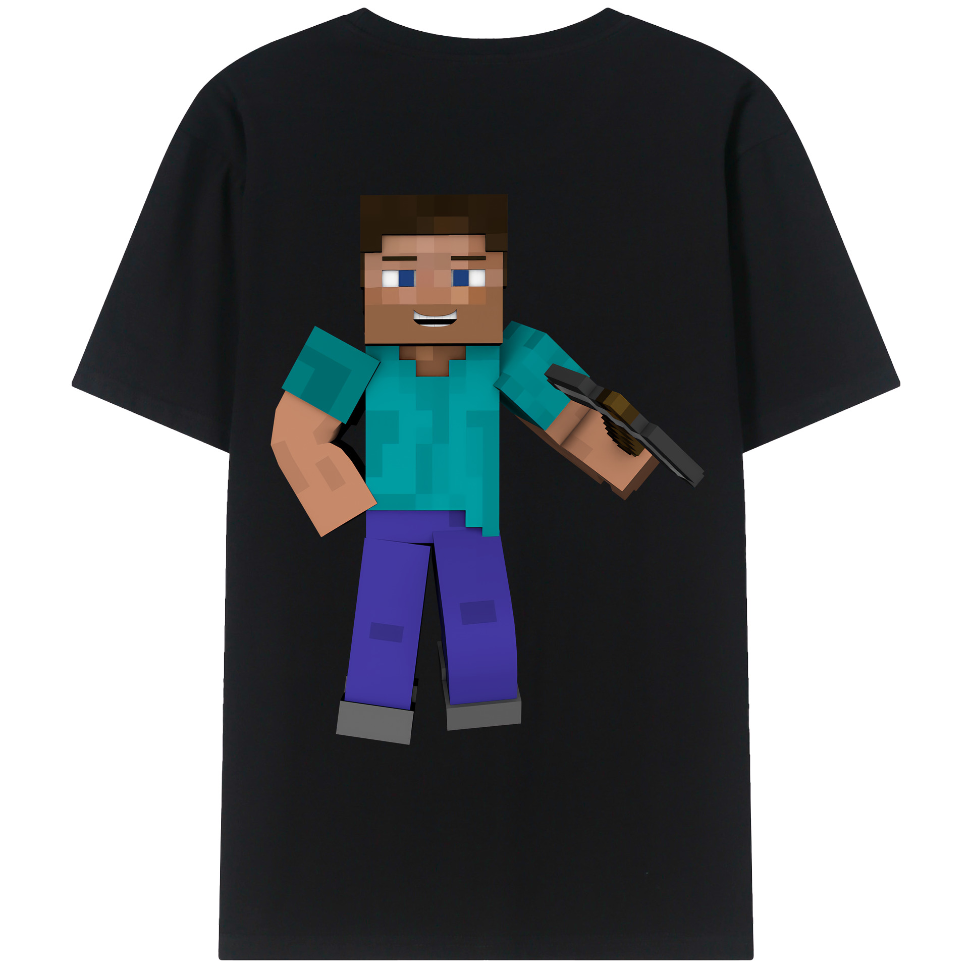 （画像用） マインクラフト ブロックの世界 Minecraft MC Block world レディース半袖Tシャツ(バックプリント)