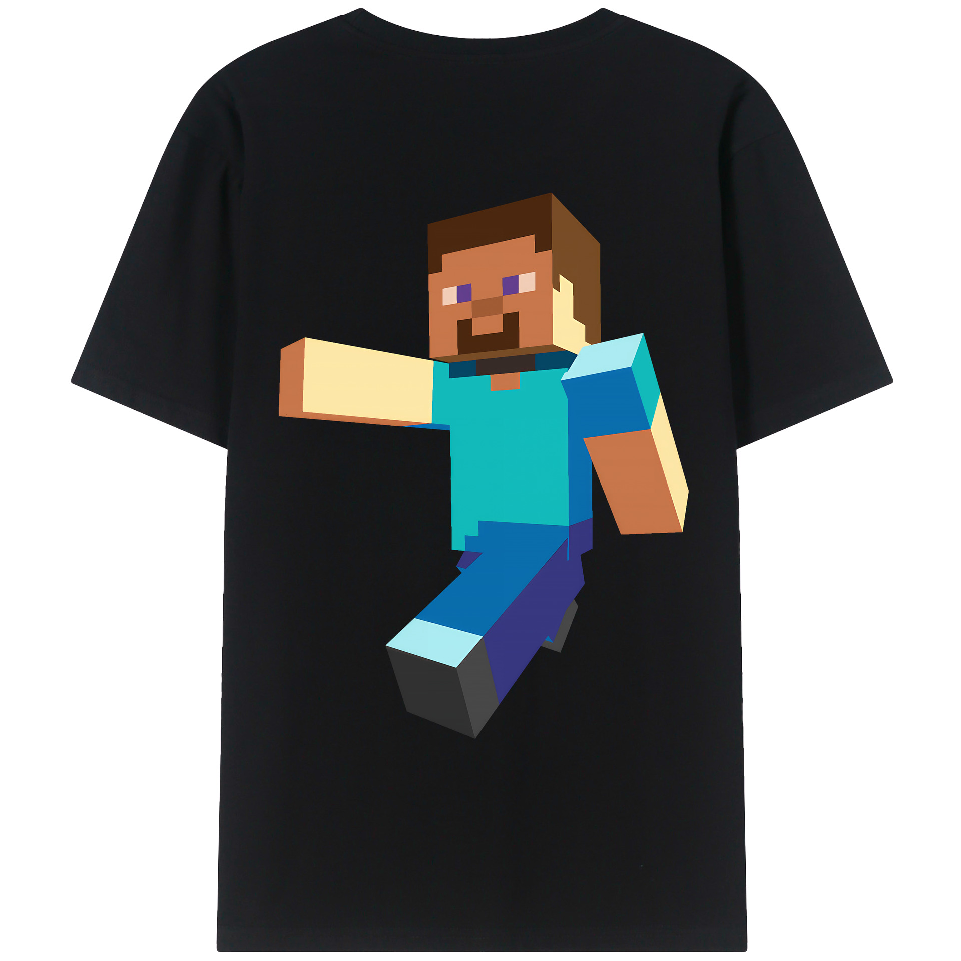 （画像用） マインクラフト ブロックの世界 Minecraft MC Block world レディース半袖Tシャツ(バックプリント)