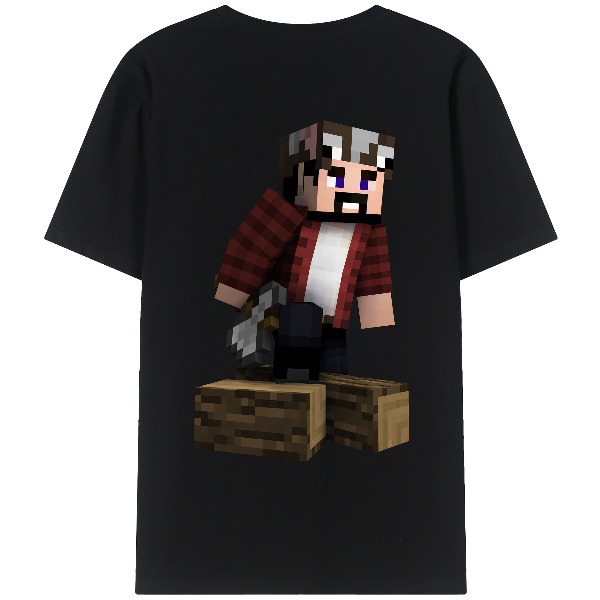 （画像用） マインクラフト ブロックの世界 Minecraft MC Block world レディース半袖Tシャツ(バックプリント)