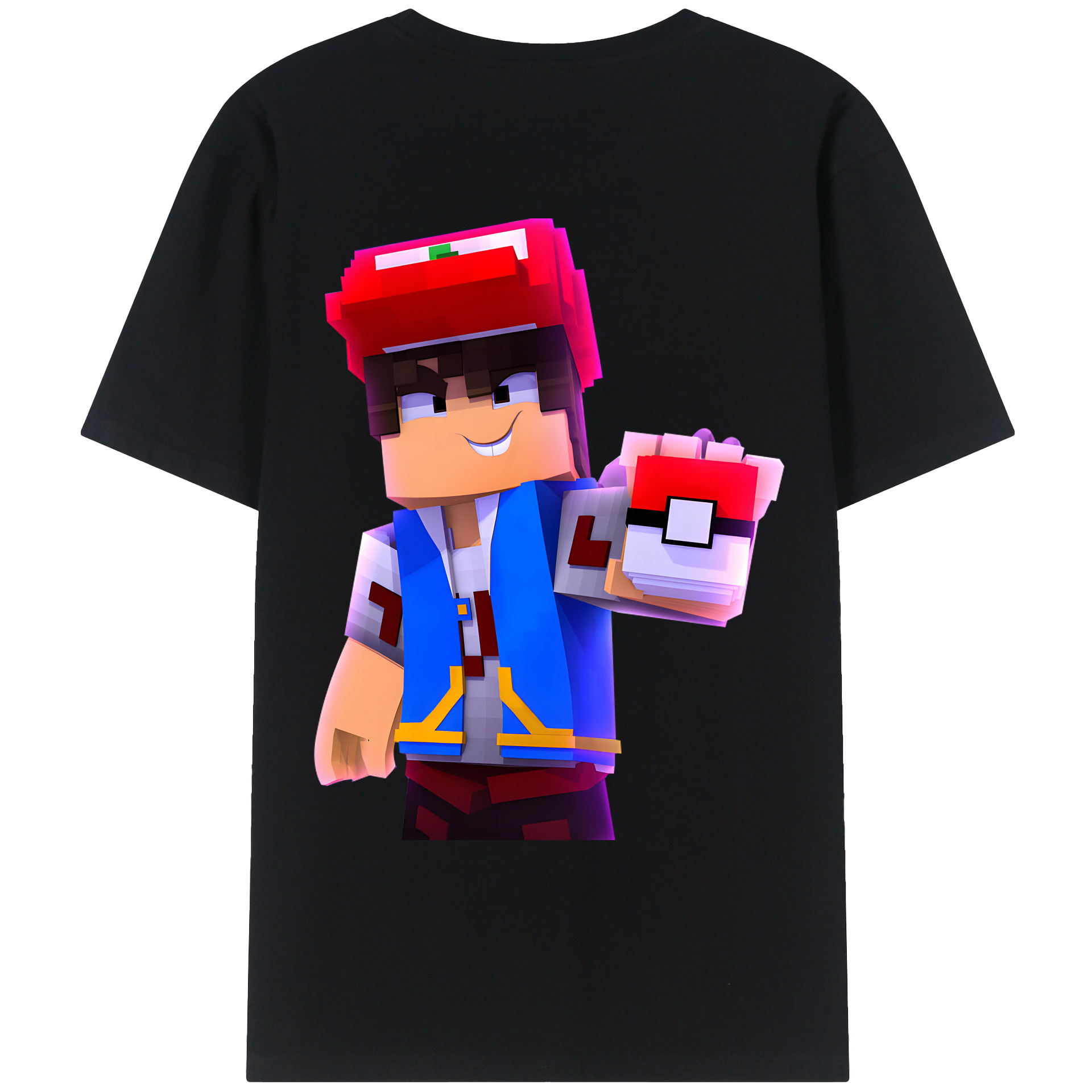 （画像用） マインクラフト ブロックの世界 Minecraft MC Block world レディース半袖Tシャツ(バックプリント)