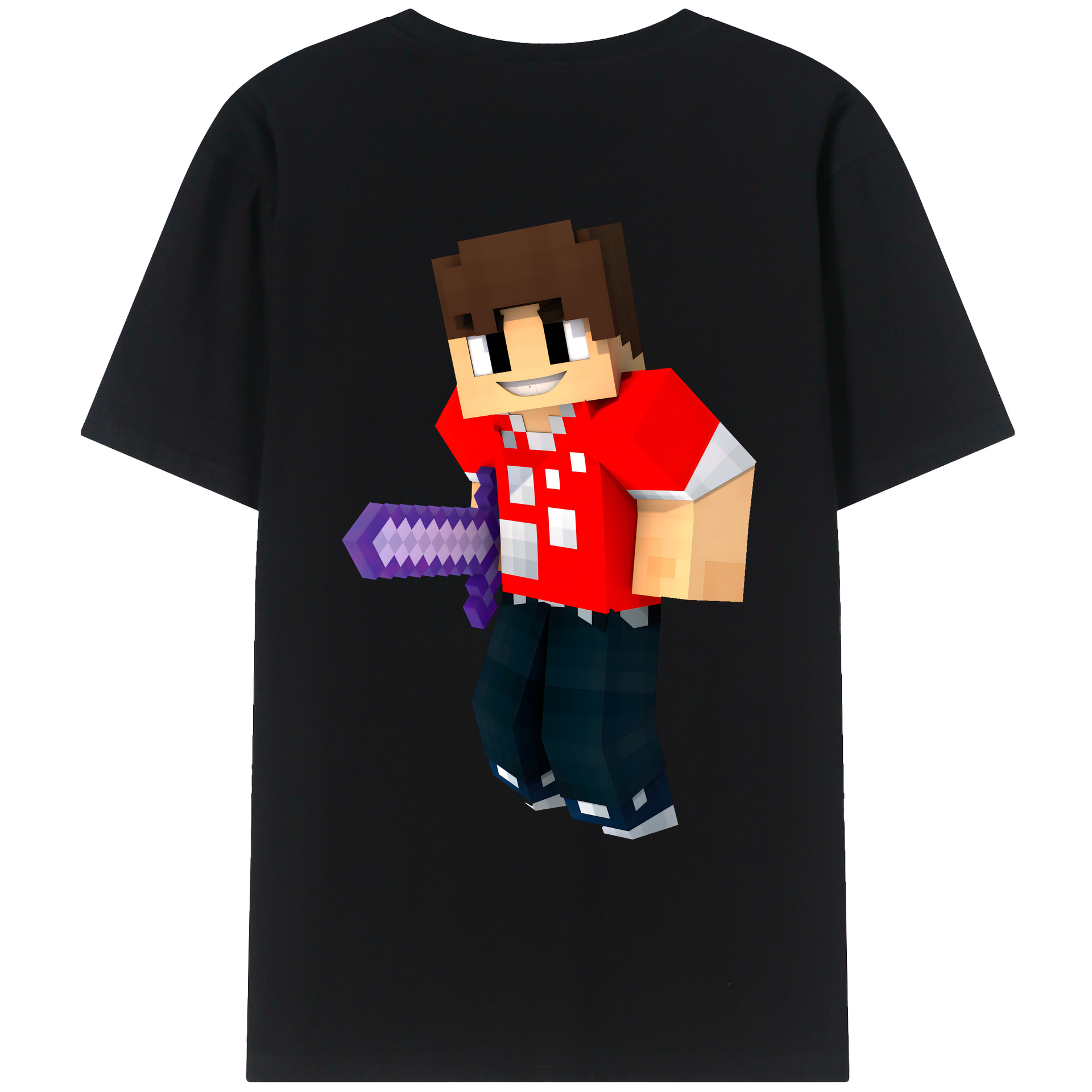 （画像用） マインクラフト ブロックの世界 Minecraft MC Block world レディース半袖Tシャツ(バックプリント)
