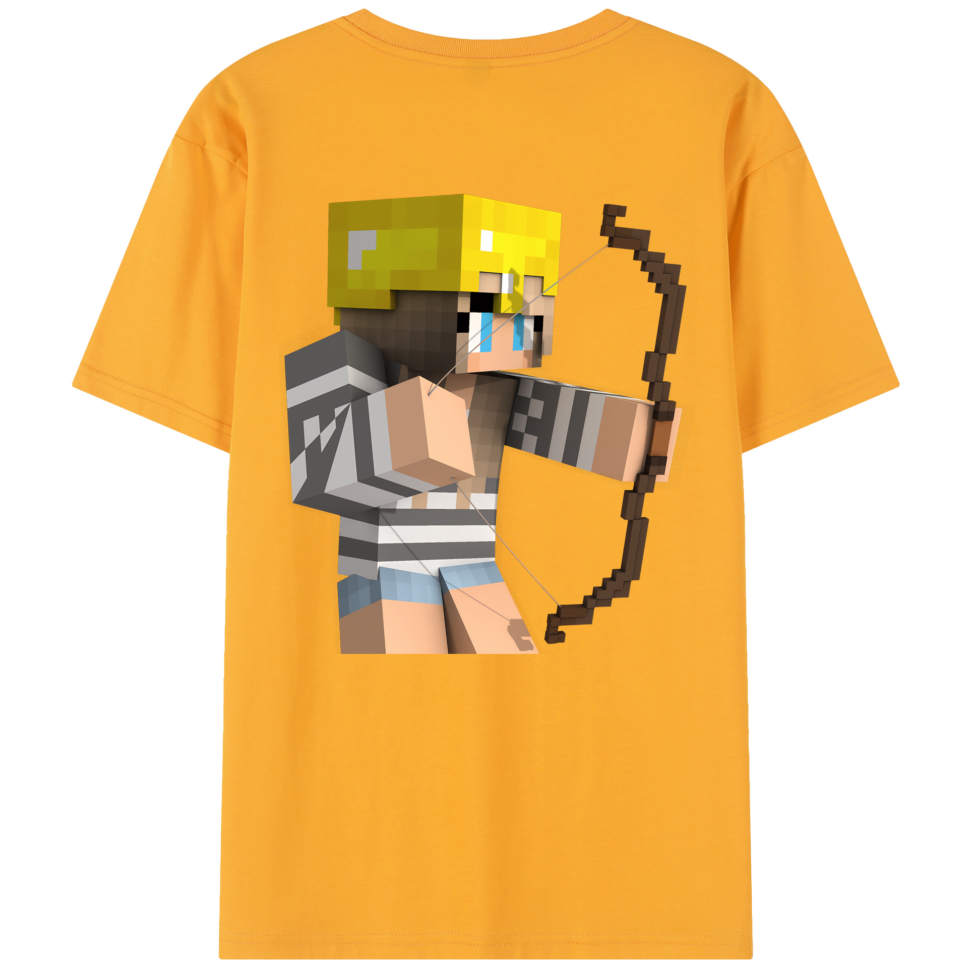 （画像用） マインクラフト ブロックの世界 Minecraft MC Block world レディース半袖Tシャツ(バックプリント)