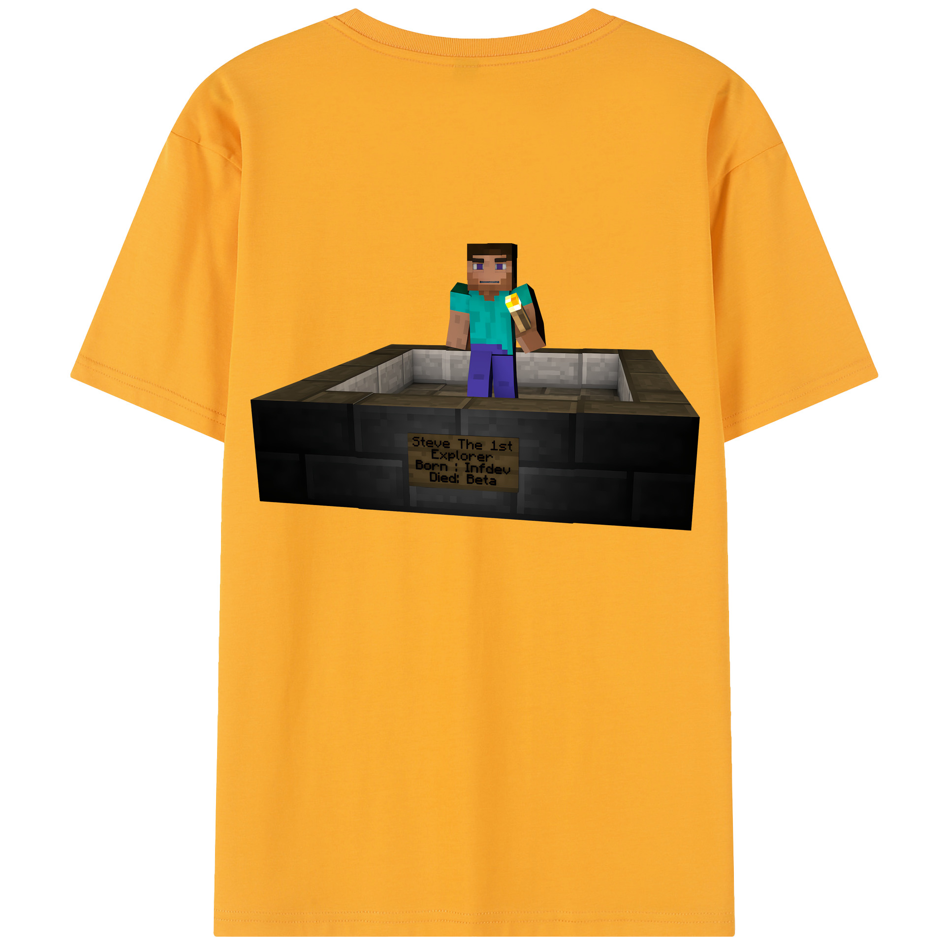（画像用） マインクラフト ブロックの世界 Minecraft MC Block world レディース半袖Tシャツ(バックプリント)