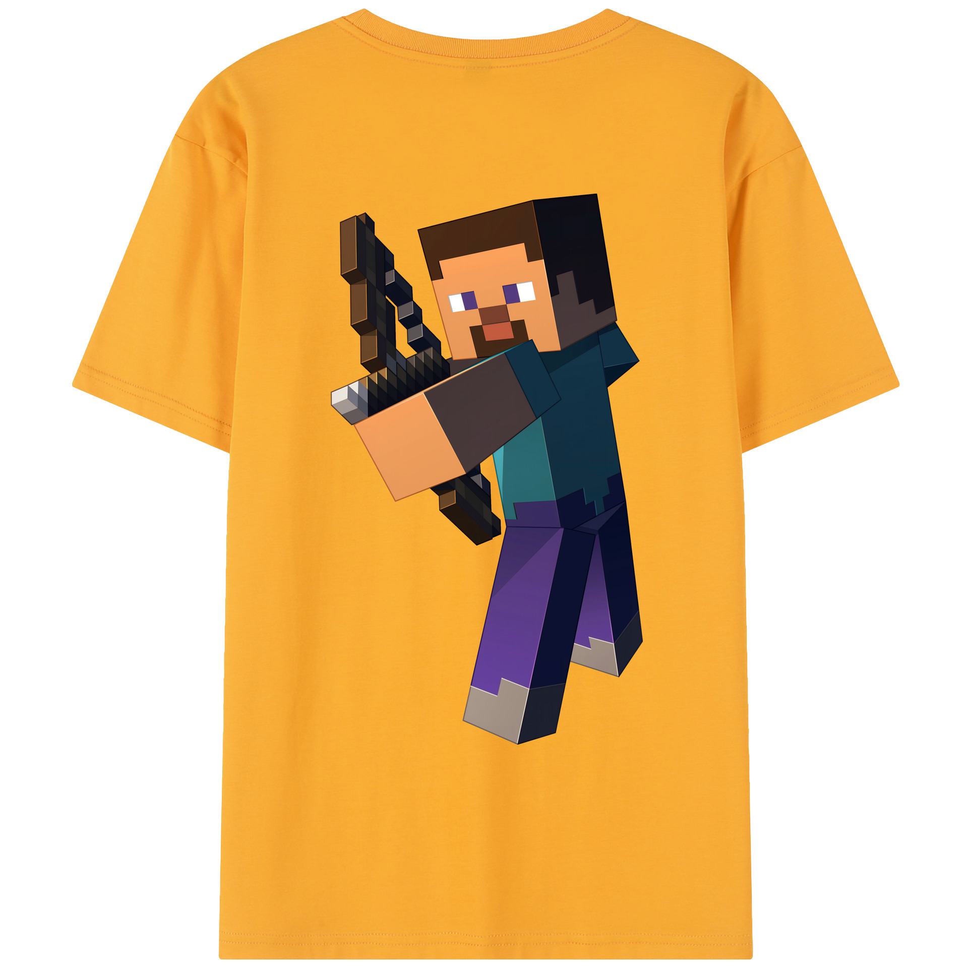 （画像用） マインクラフト ブロックの世界 Minecraft MC Block world レディース半袖Tシャツ(バックプリント)