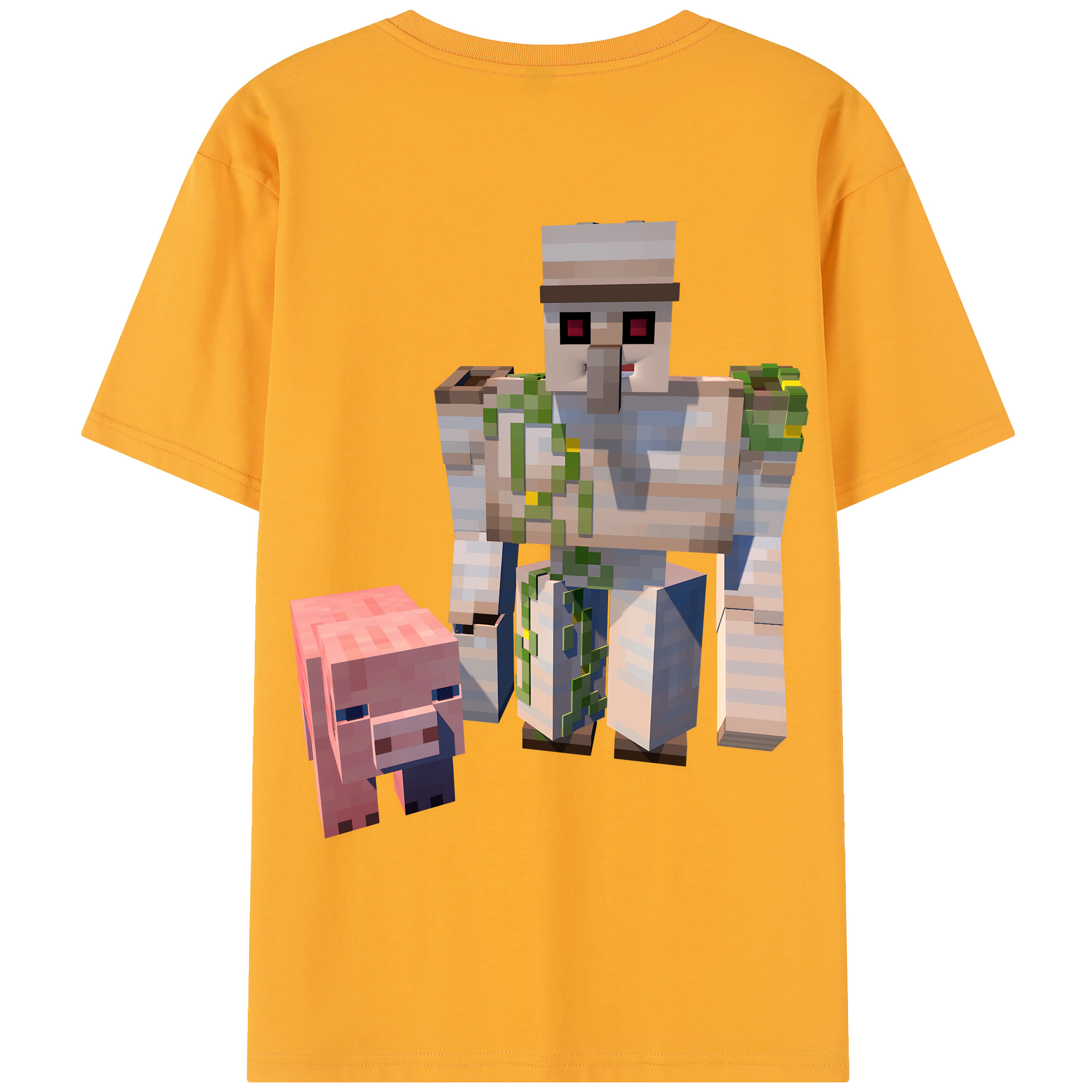 （画像用） マインクラフト ブロックの世界 Minecraft MC Block world レディース半袖Tシャツ(バックプリント)