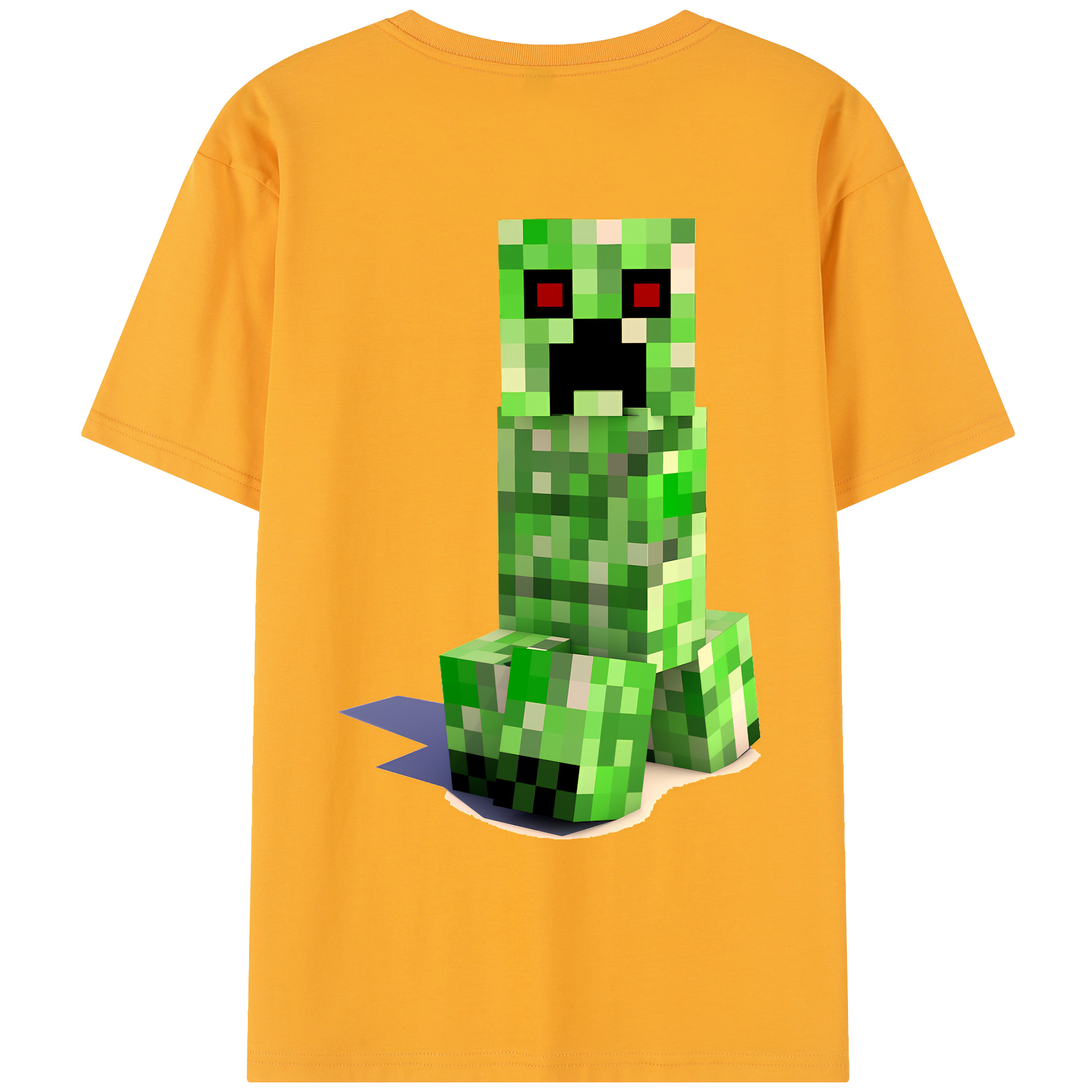 （画像用） マインクラフト ブロックの世界 Minecraft MC Block world レディース半袖Tシャツ(バックプリント)