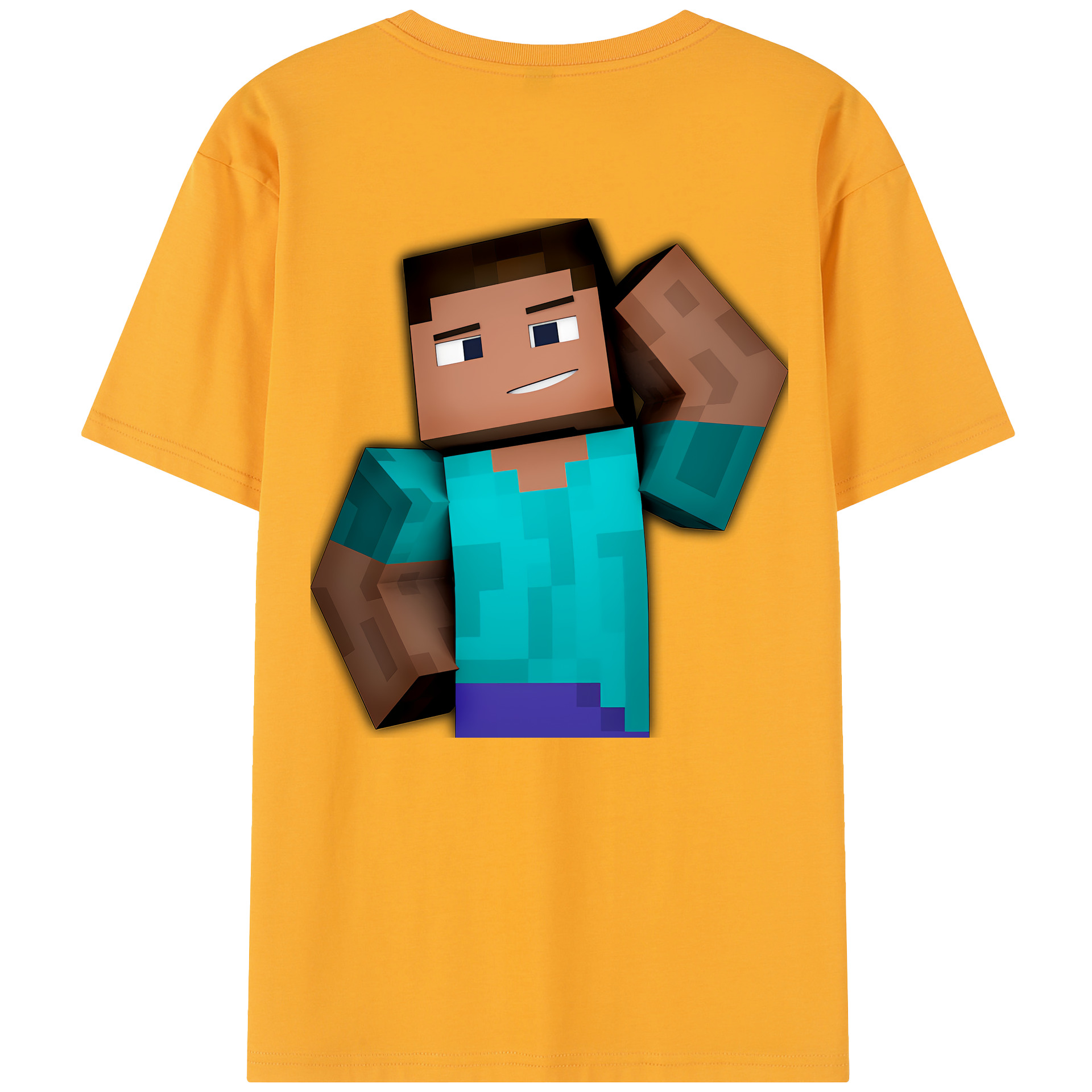 （画像用） マインクラフト ブロックの世界 Minecraft MC Block world レディース半袖Tシャツ(バックプリント)