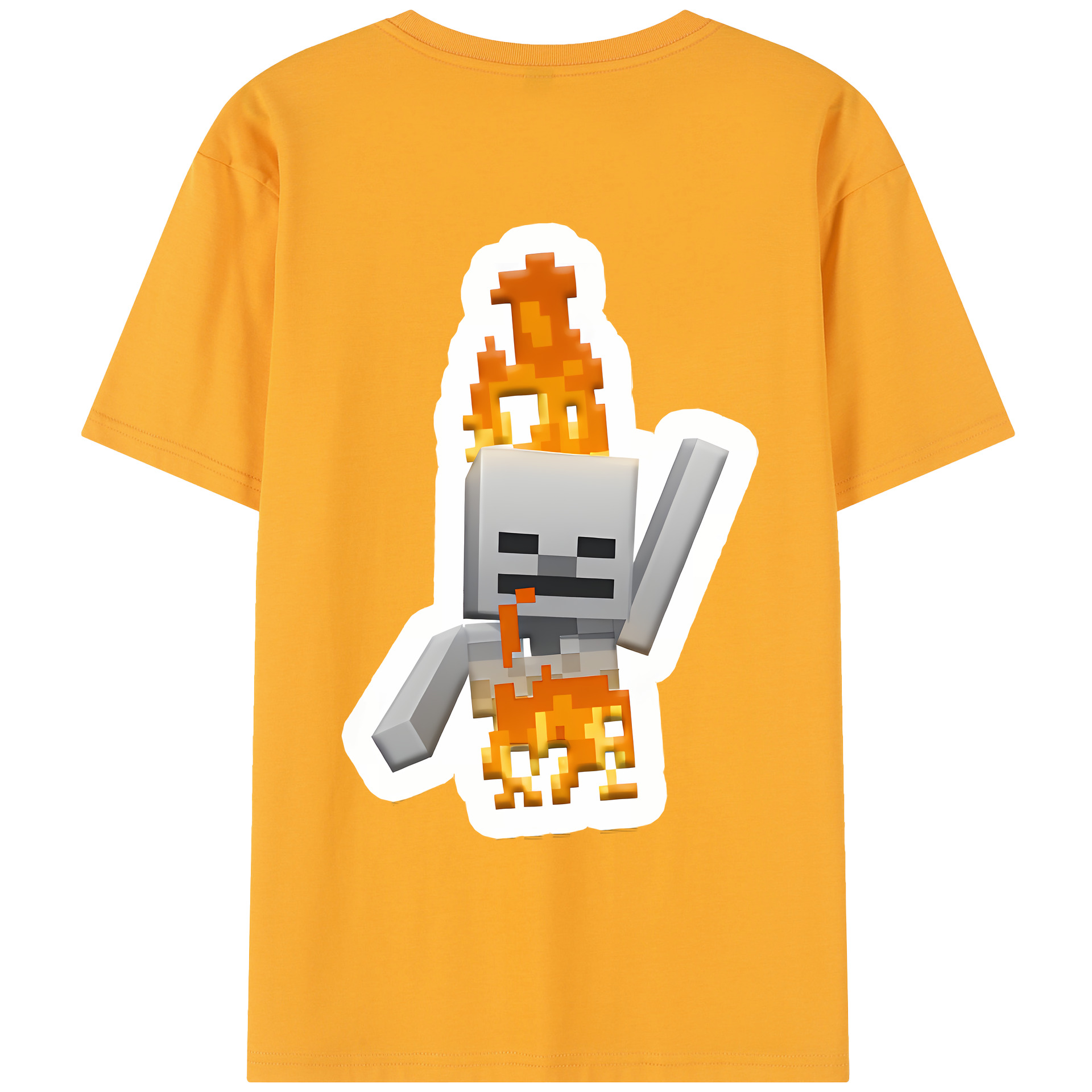 （画像用） マインクラフト ブロックの世界 Minecraft MC Block world レディース半袖Tシャツ(バックプリント)