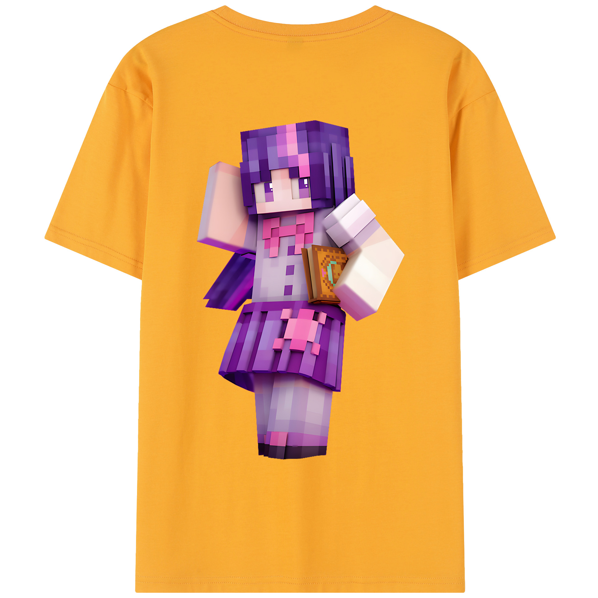 （画像用） マインクラフト ブロックの世界 Minecraft MC Block world レディース半袖Tシャツ(バックプリント)