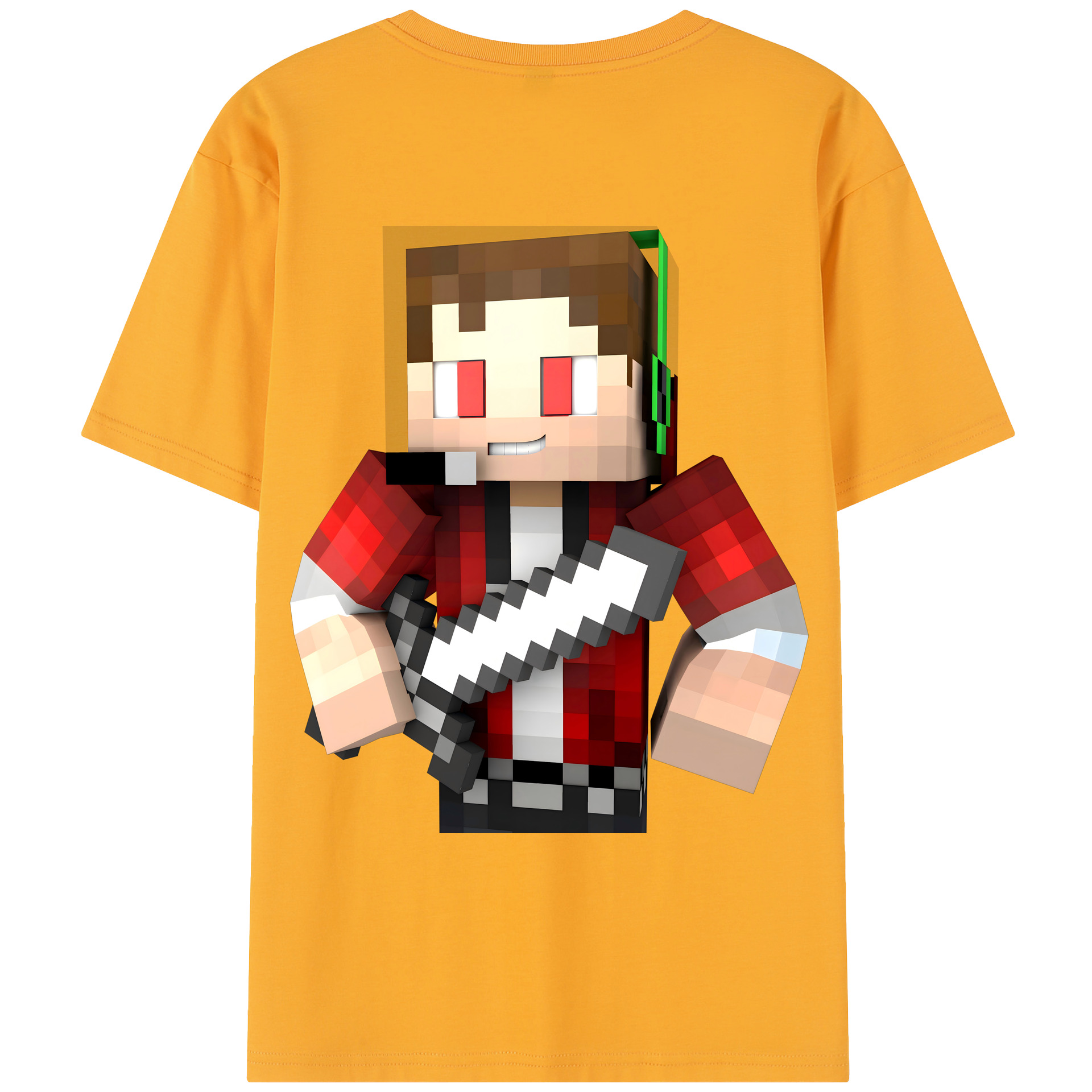 （画像用） マインクラフト ブロックの世界 Minecraft MC Block world レディース半袖Tシャツ(バックプリント)