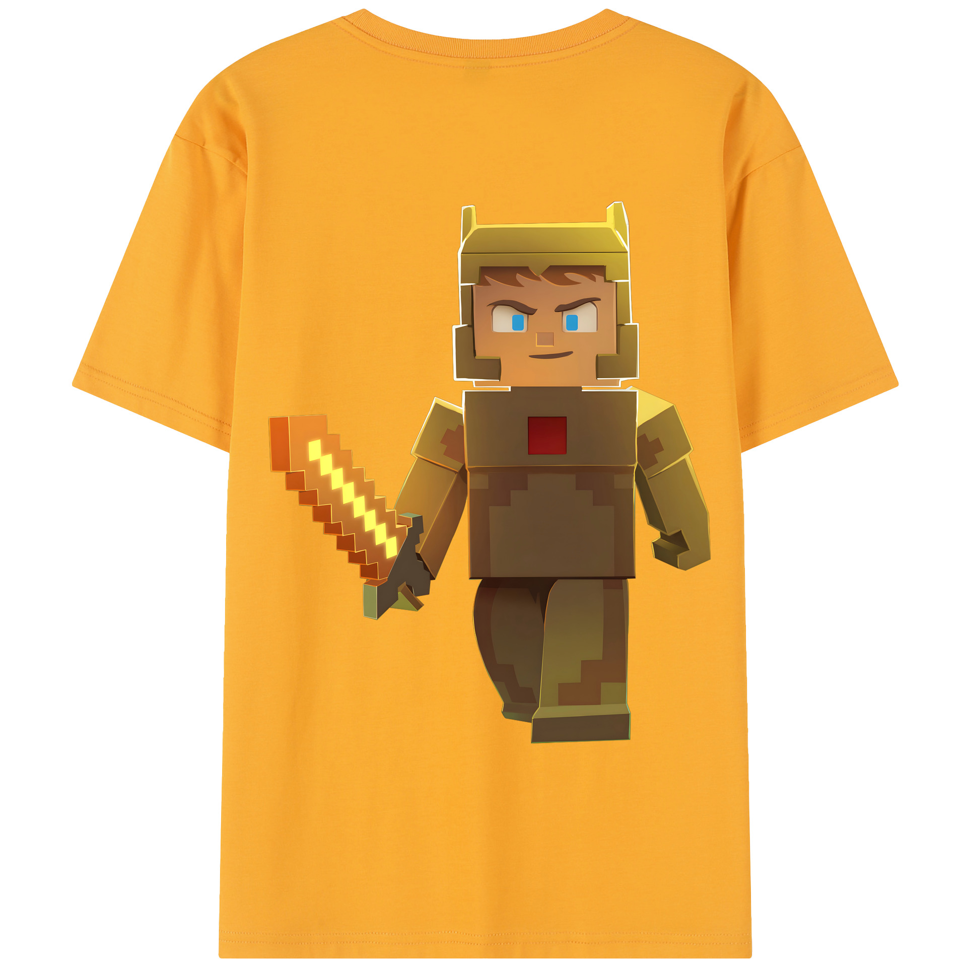 （画像用） マインクラフト ブロックの世界 Minecraft MC Block world レディース半袖Tシャツ(バックプリント)
