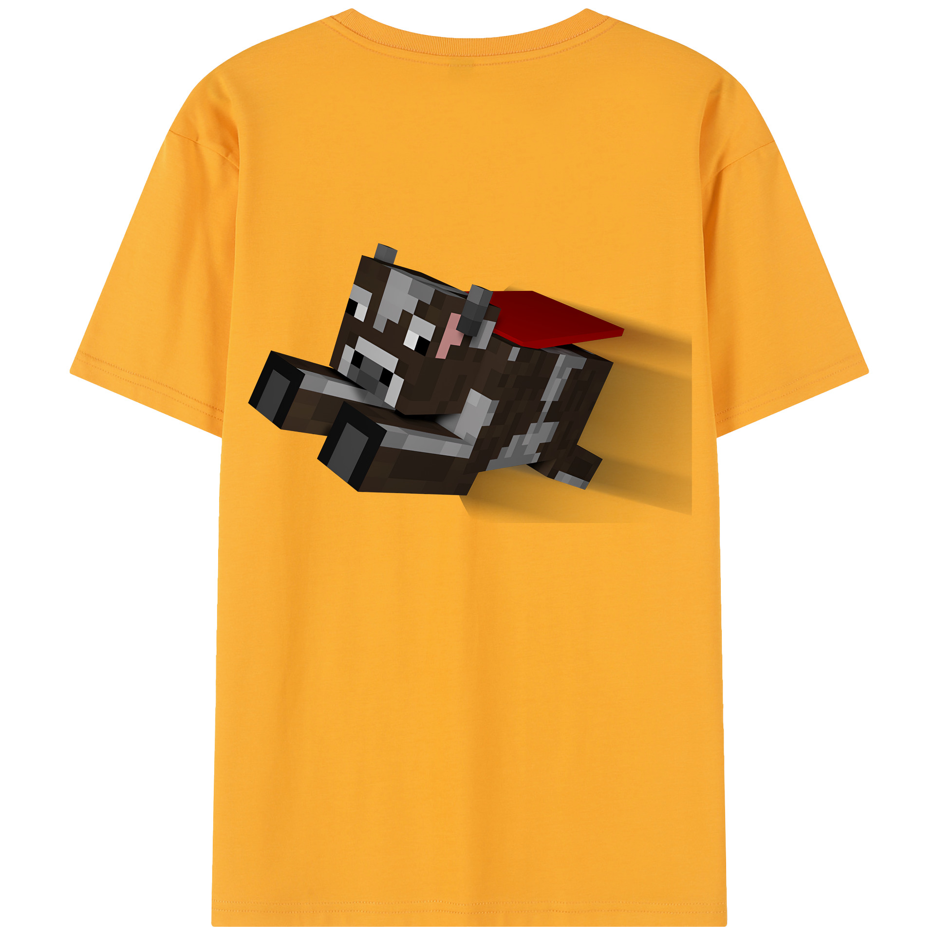 （画像用） マインクラフト ブロックの世界 Minecraft MC Block world レディース半袖Tシャツ(バックプリント)
