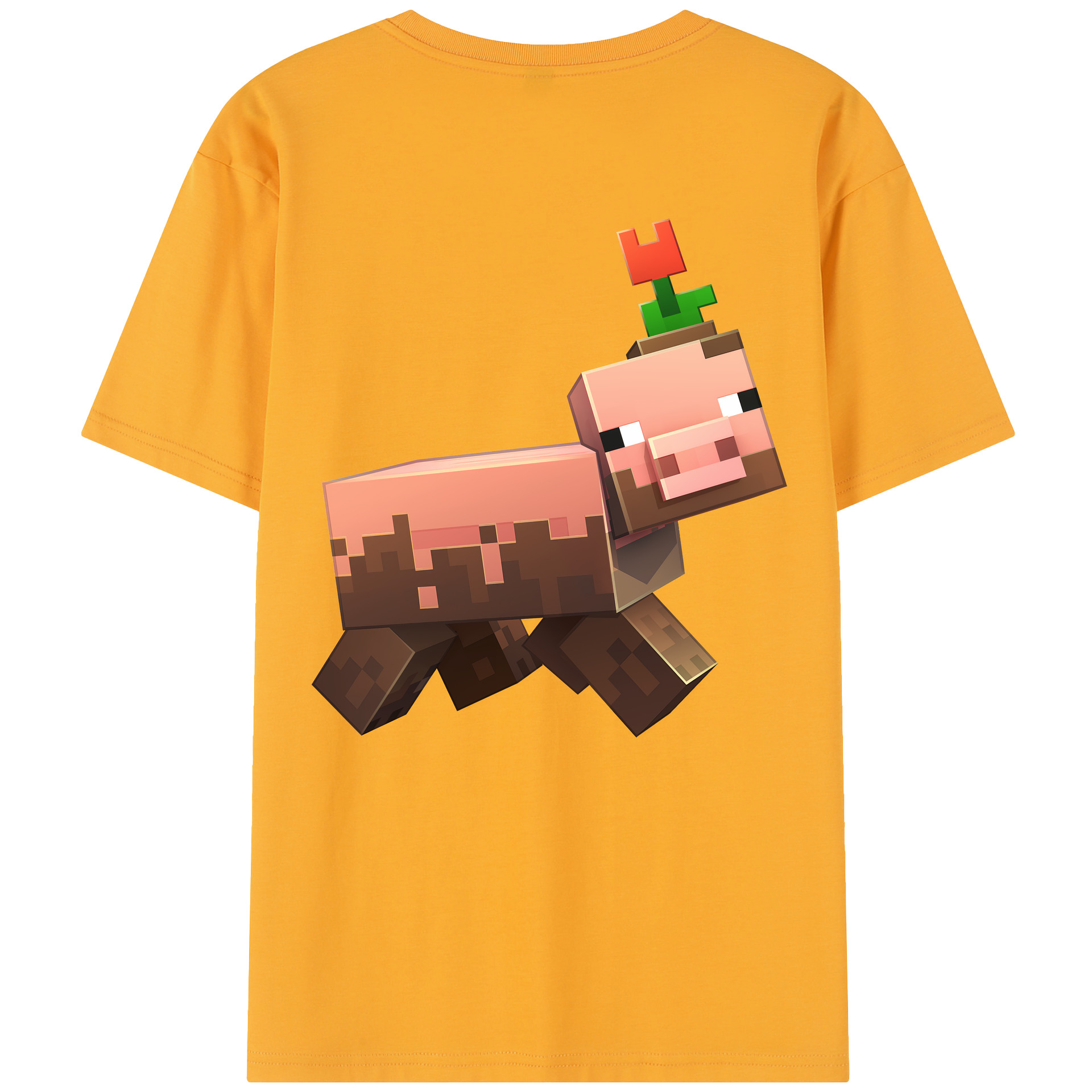 （画像用） マインクラフト ブロックの世界 Minecraft MC Block world レディース半袖Tシャツ(バックプリント)