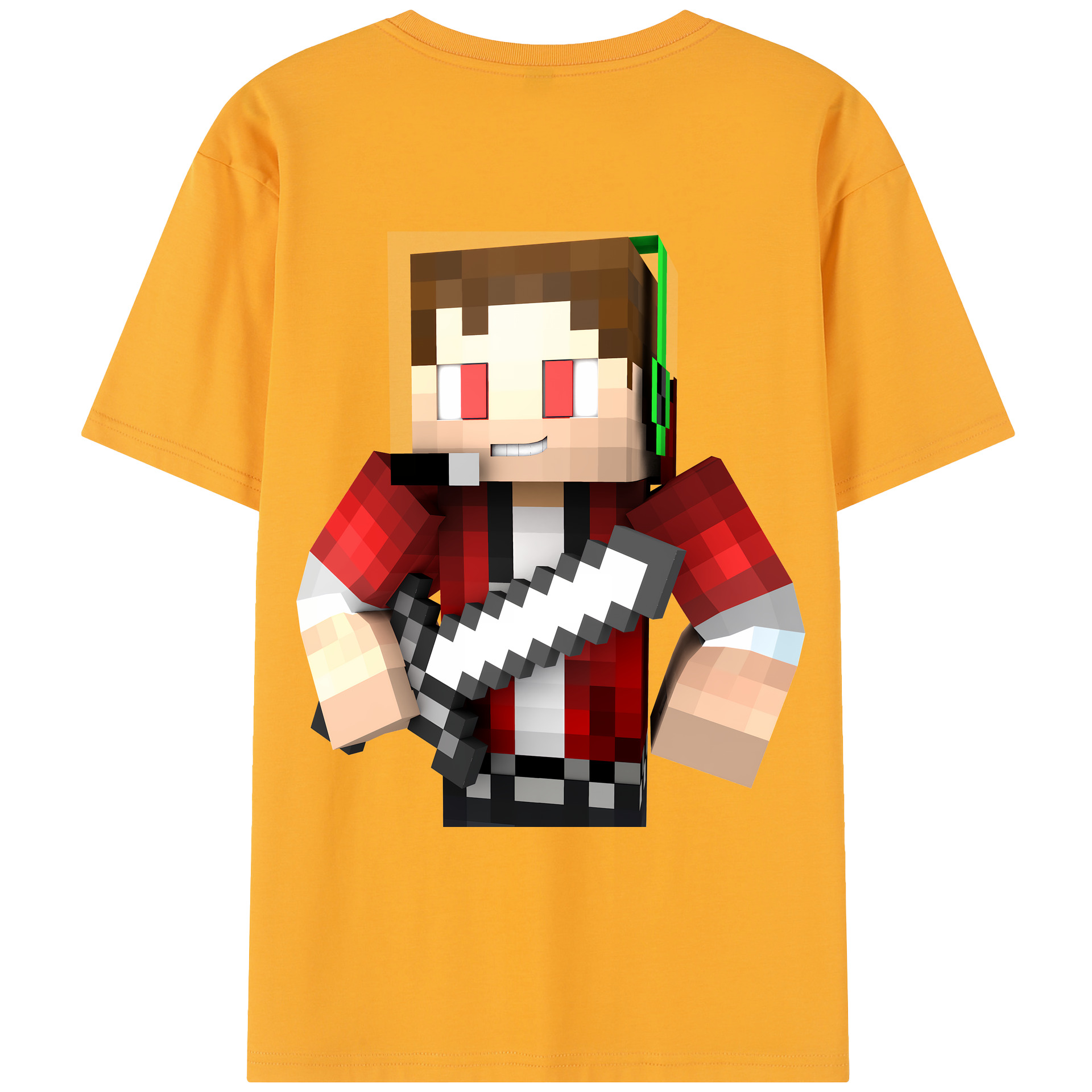 （画像用） マインクラフト ブロックの世界 Minecraft MC Block world レディース半袖Tシャツ(バックプリント)
