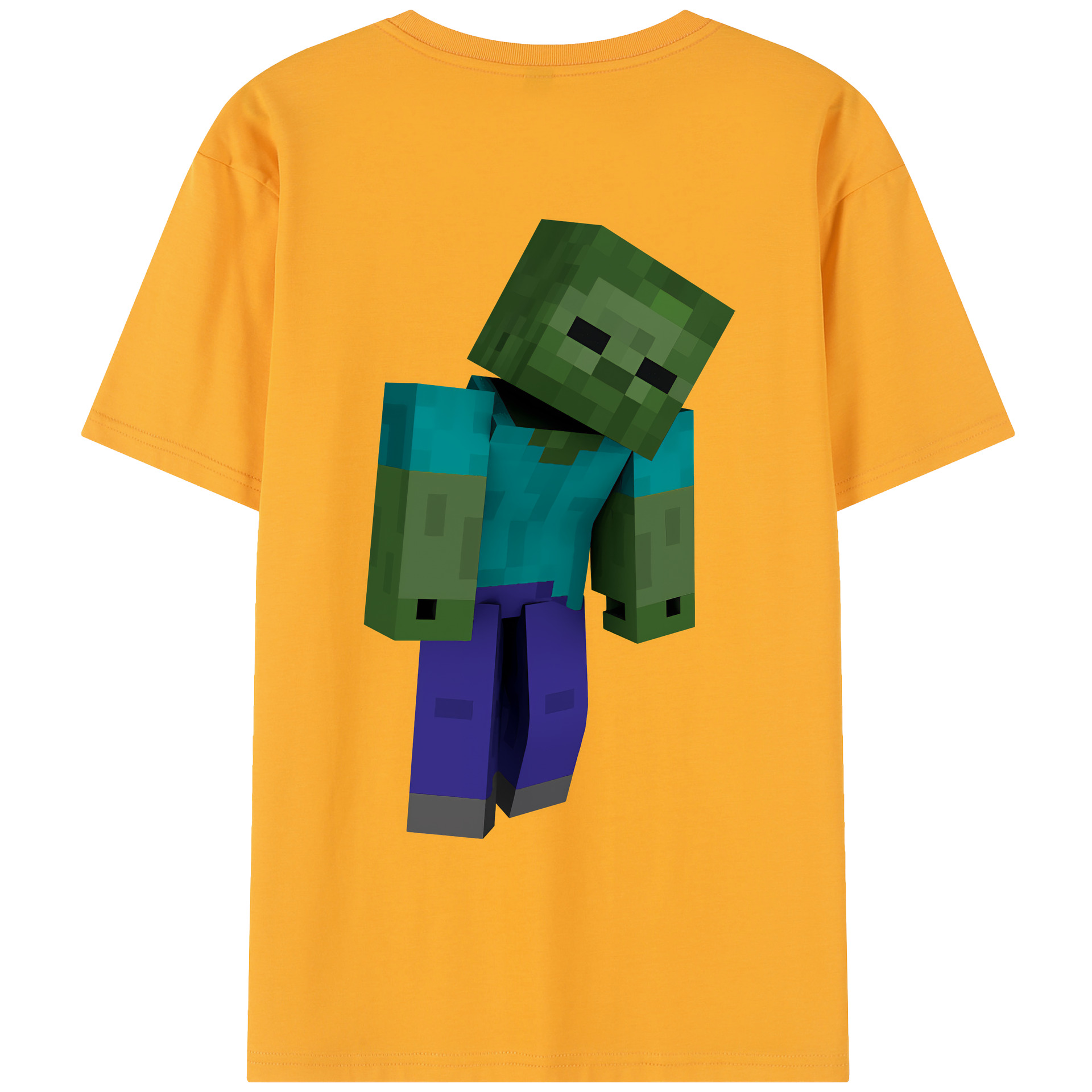 （画像用） マインクラフト ブロックの世界 Minecraft MC Block world レディース半袖Tシャツ(バックプリント)