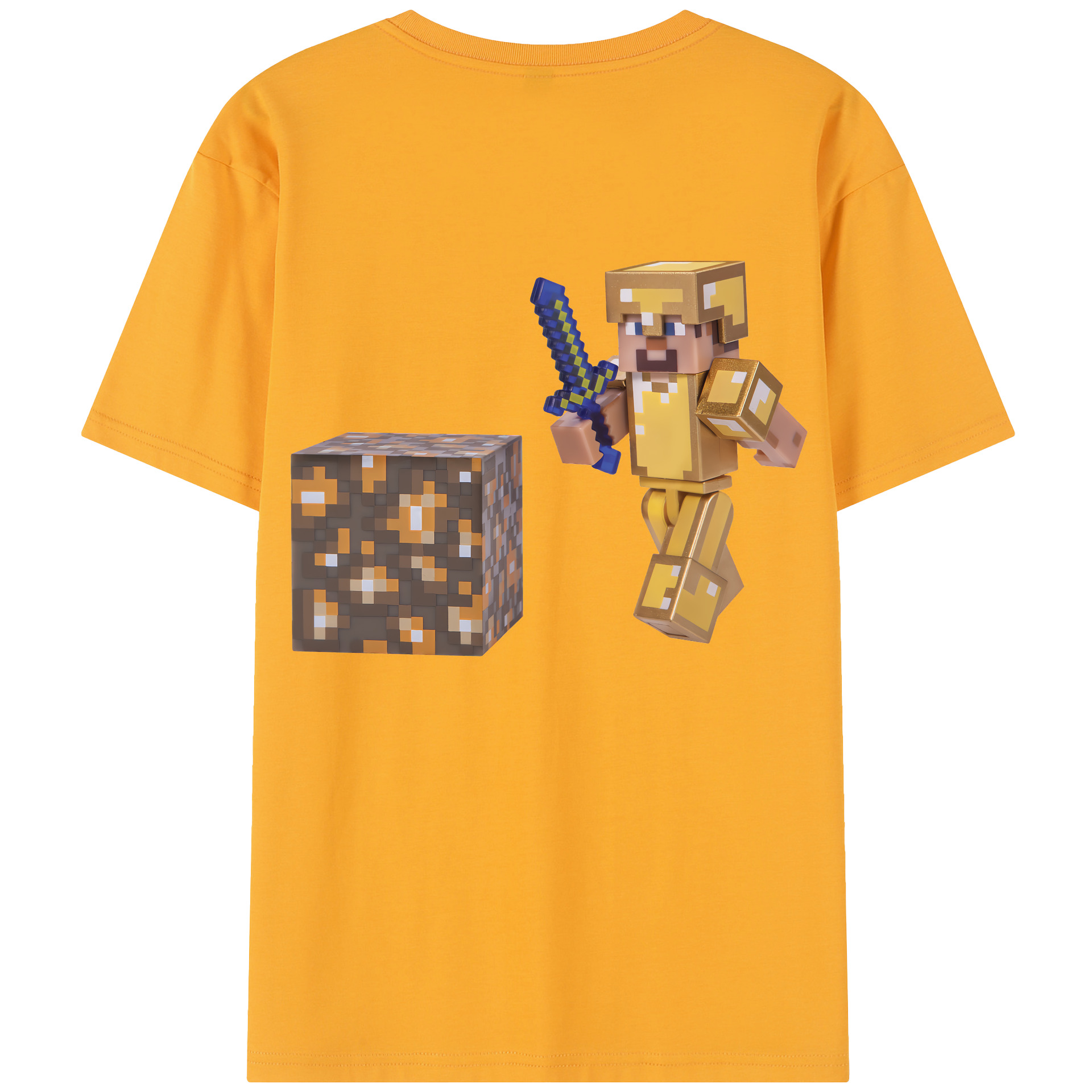（画像用） マインクラフト ブロックの世界 Minecraft MC Block world レディース半袖Tシャツ(バックプリント)