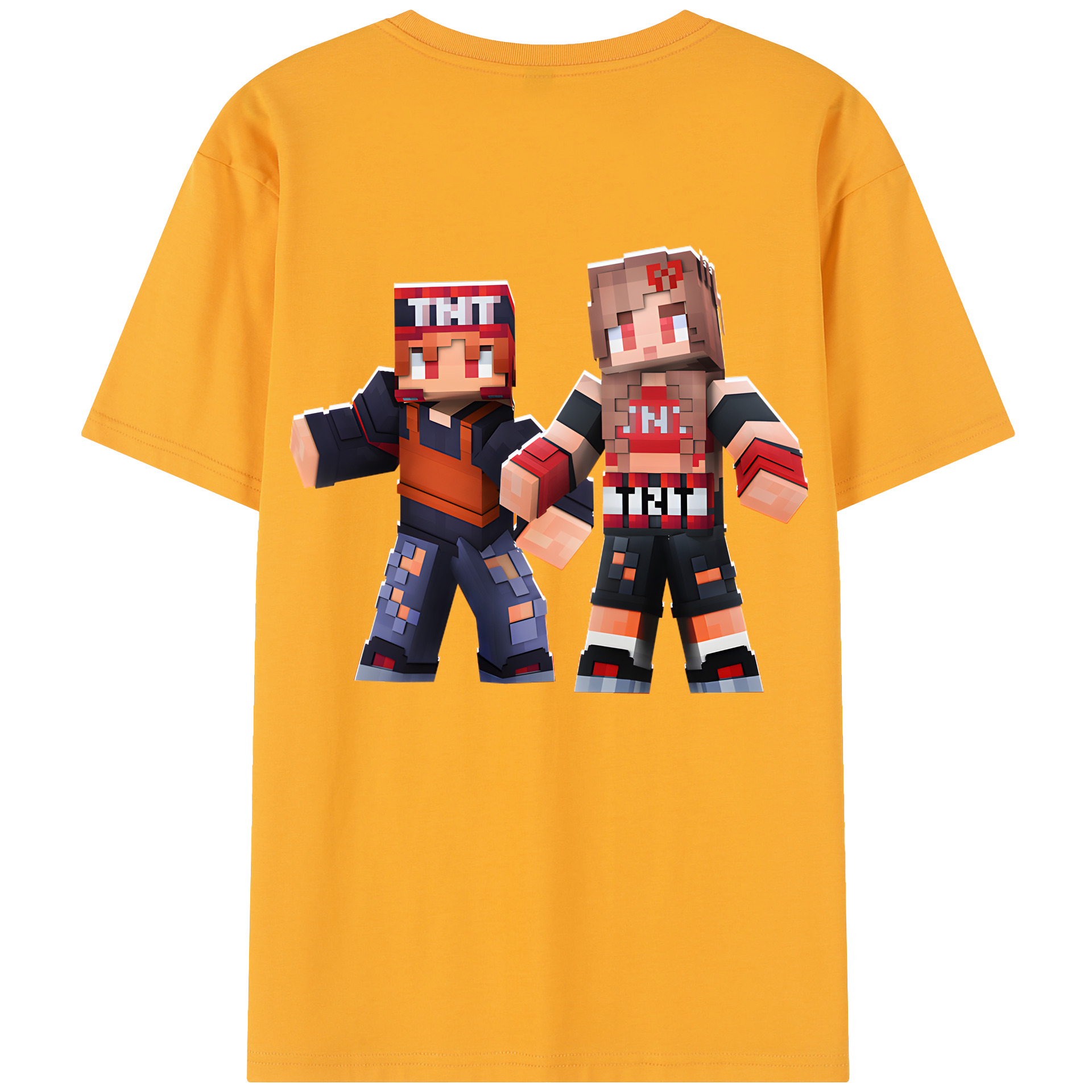 （画像用） マインクラフト ブロックの世界 Minecraft MC Block world レディース半袖Tシャツ(バックプリント)