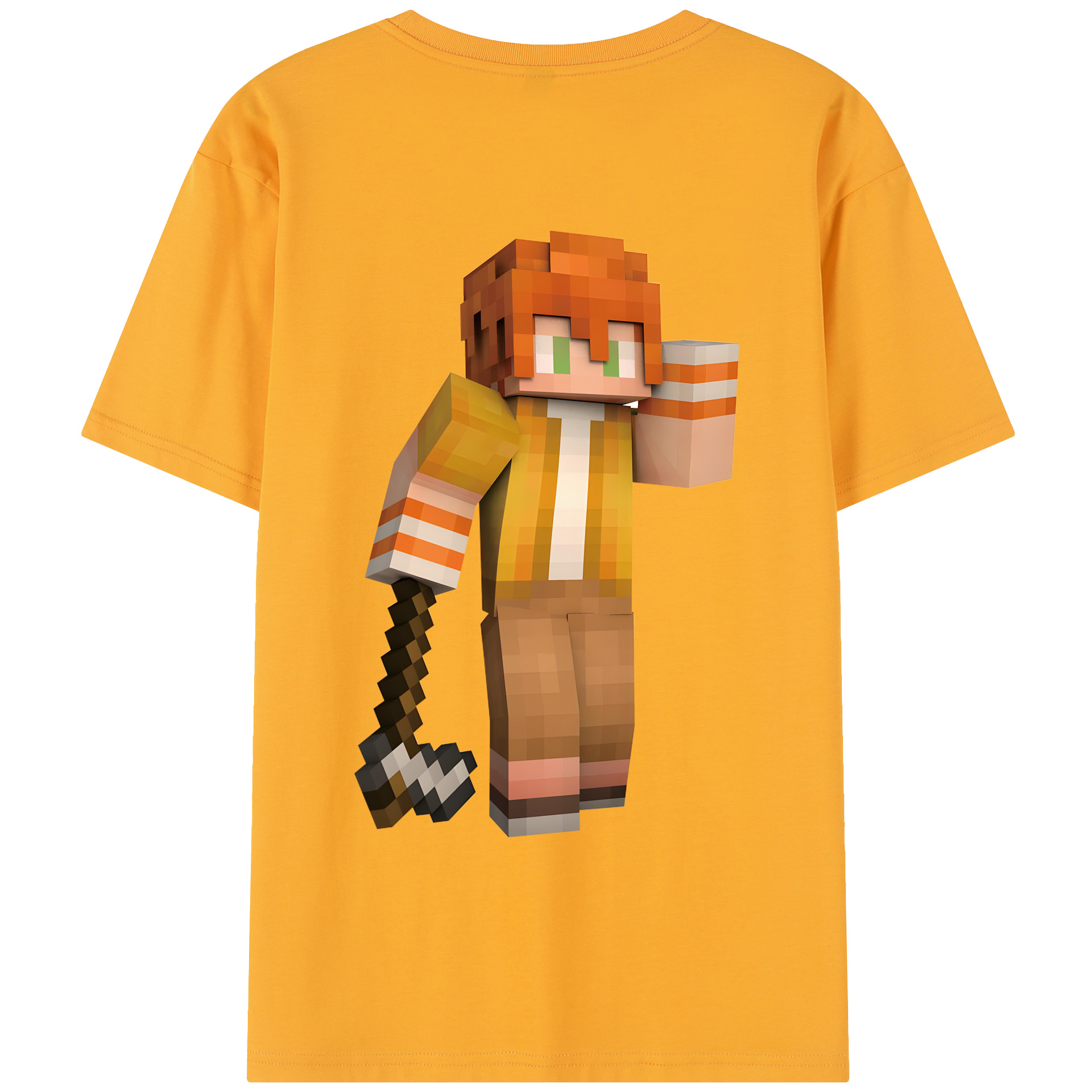 （画像用） マインクラフト ブロックの世界 Minecraft MC Block world レディース半袖Tシャツ(バックプリント)