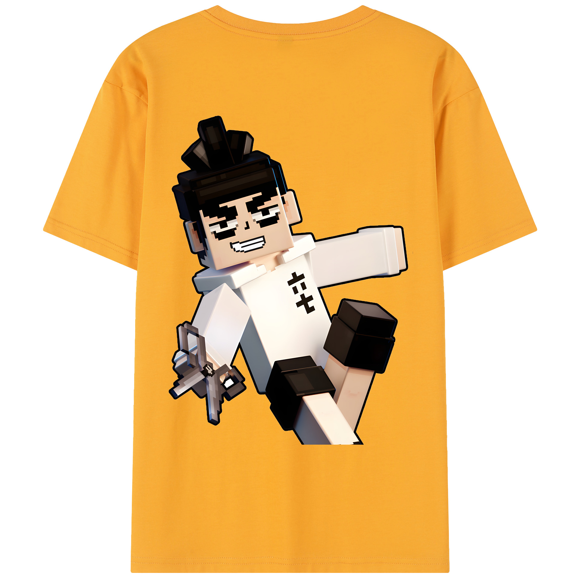 （画像用） マインクラフト ブロックの世界 Minecraft MC Block world レディース半袖Tシャツ(バックプリント)