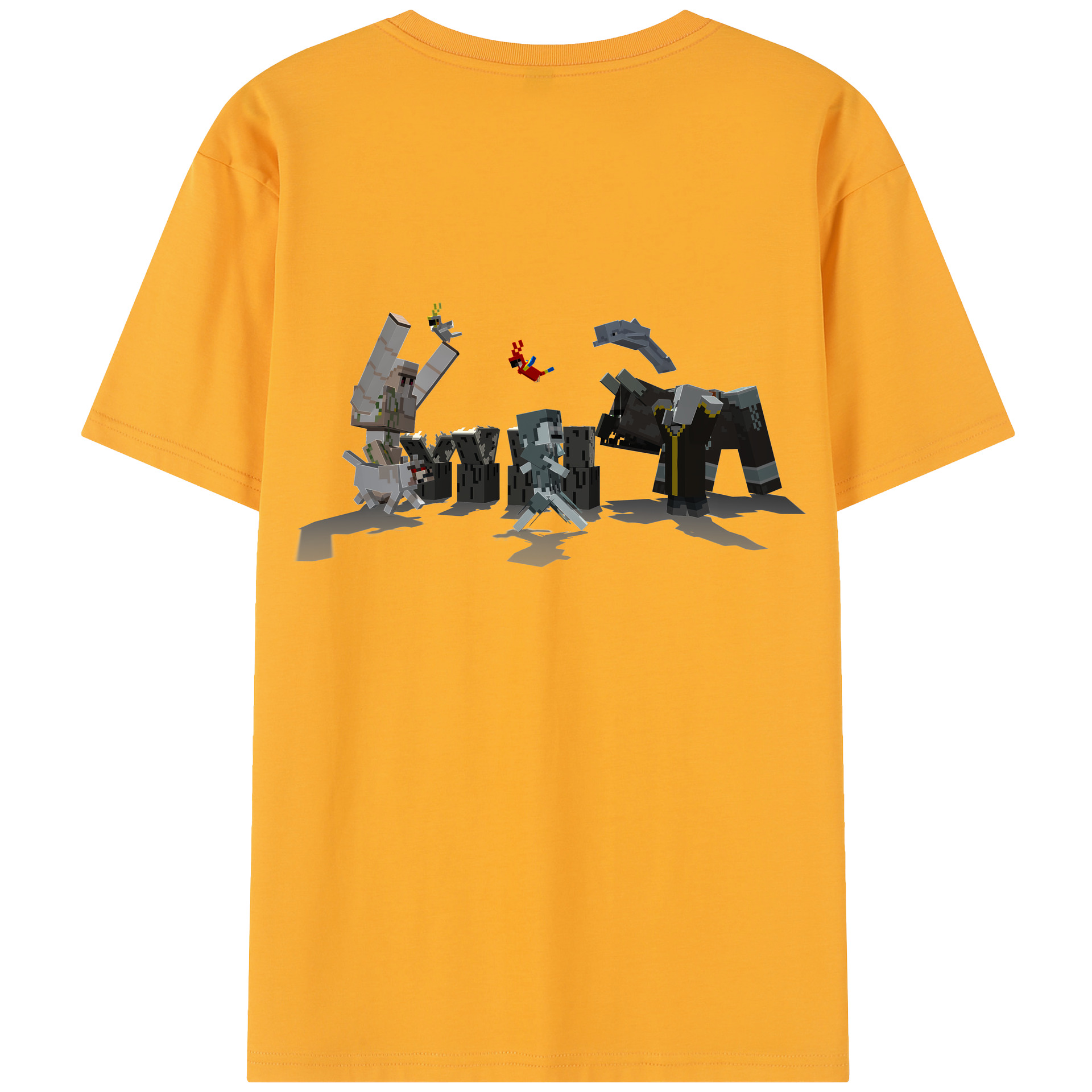（画像用） マインクラフト ブロックの世界 Minecraft MC Block world レディース半袖Tシャツ(バックプリント)