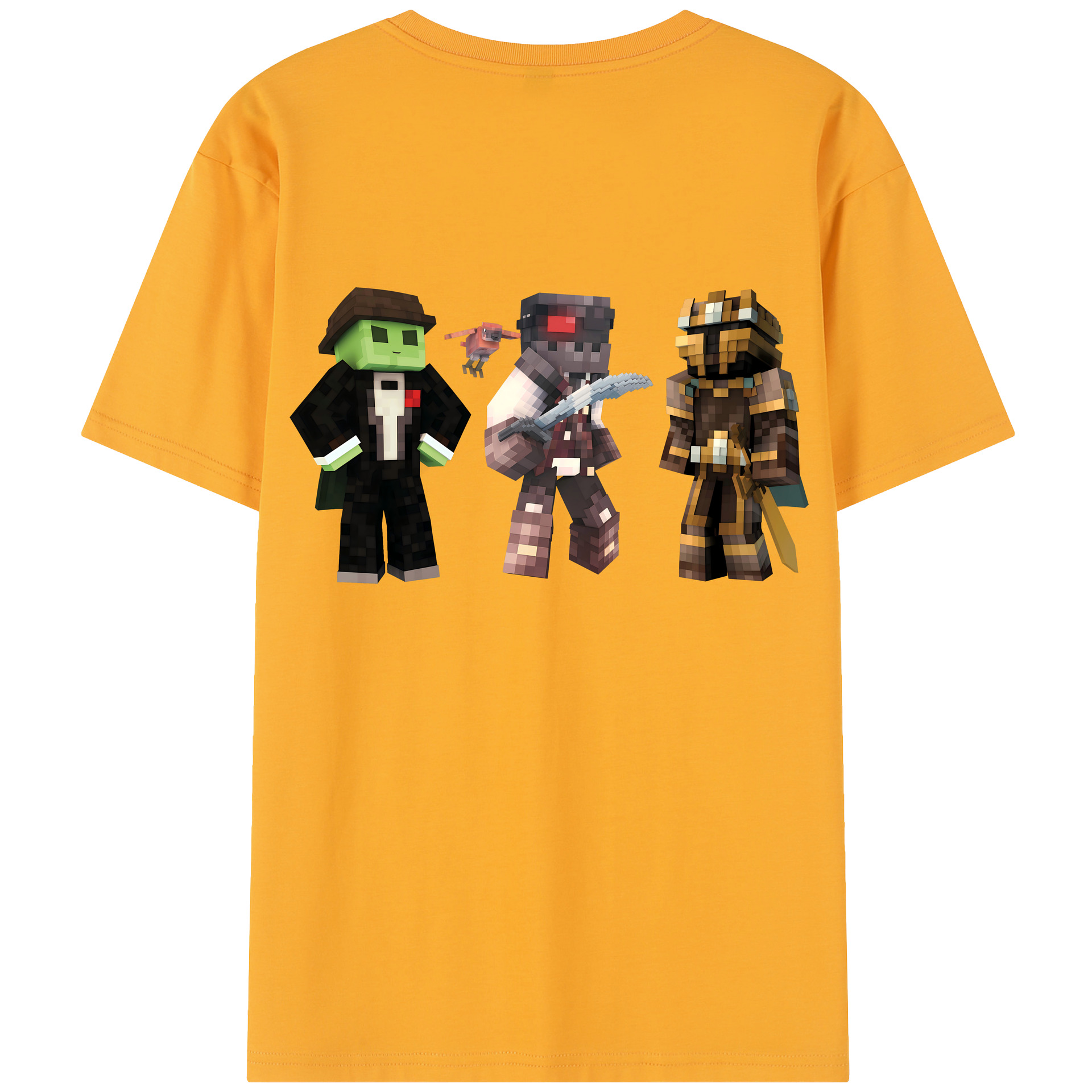 （画像用） マインクラフト ブロックの世界 Minecraft MC Block world レディース半袖Tシャツ(バックプリント)