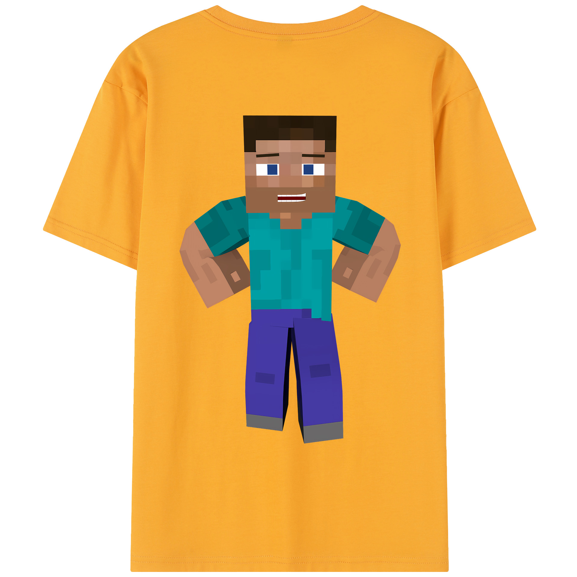 （画像用） マインクラフト ブロックの世界 Minecraft MC Block world レディース半袖Tシャツ(バックプリント)