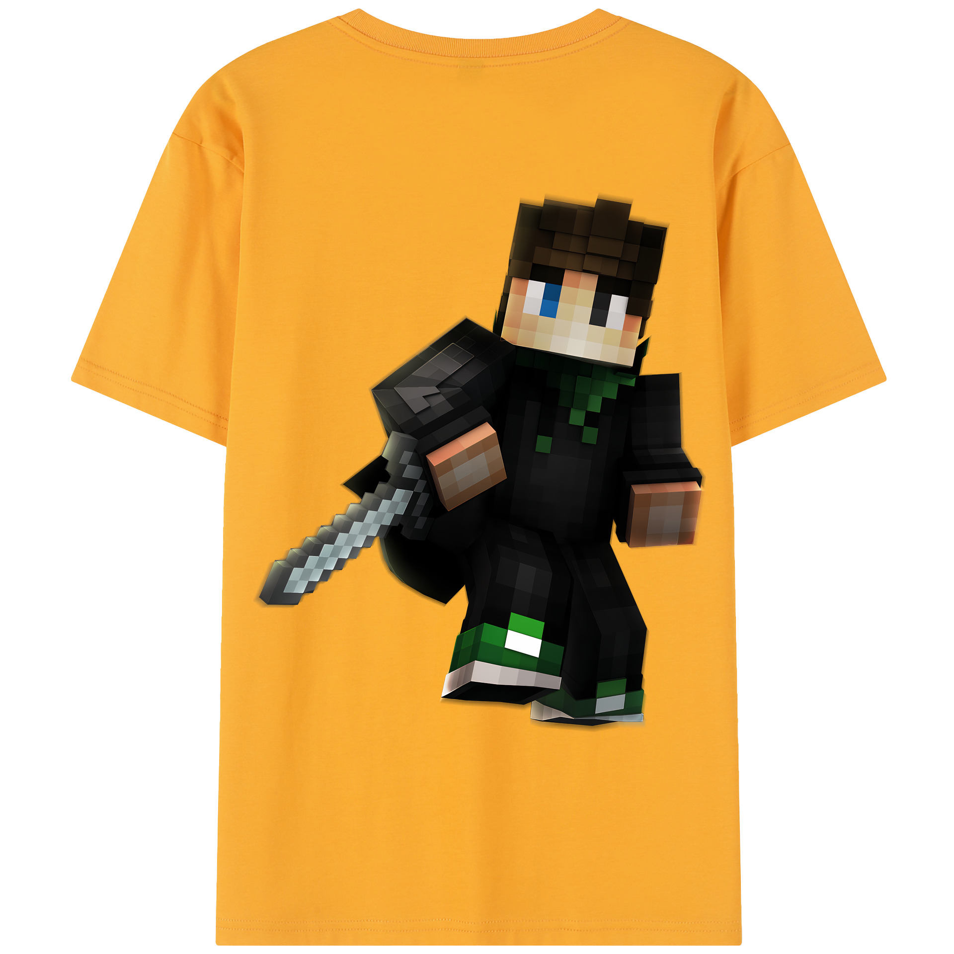 （画像用） マインクラフト ブロックの世界 Minecraft MC Block world レディース半袖Tシャツ(バックプリント)