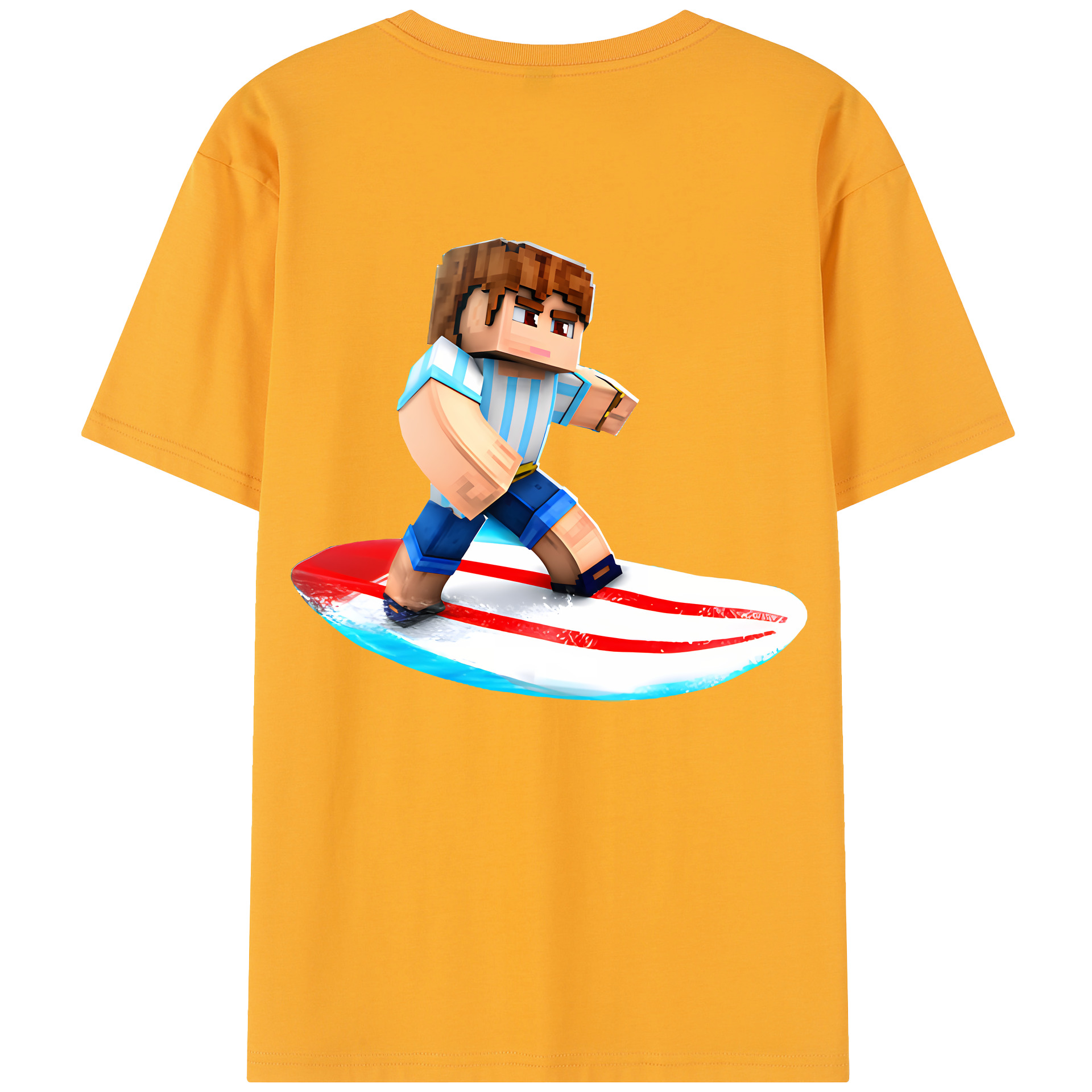 （画像用） マインクラフト ブロックの世界 Minecraft MC Block world レディース半袖Tシャツ(バックプリント)