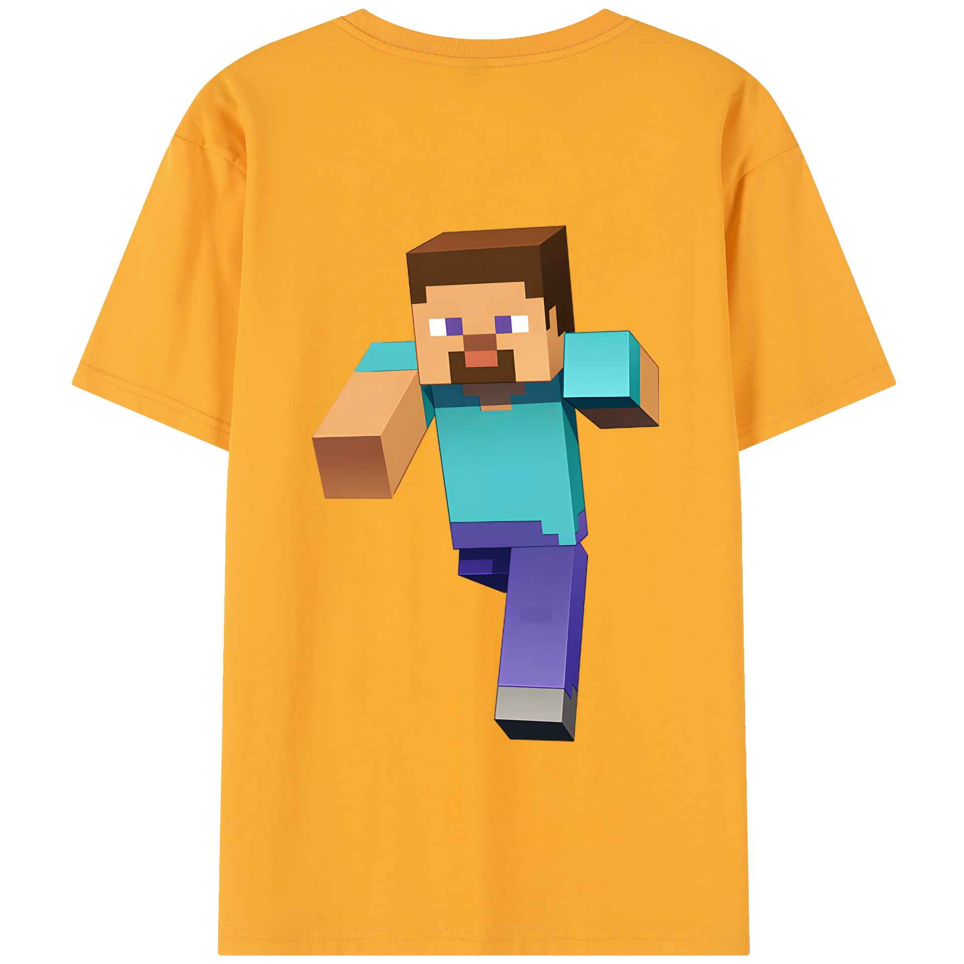 （画像用） マインクラフト ブロックの世界 Minecraft MC Block world レディース半袖Tシャツ(バックプリント)
