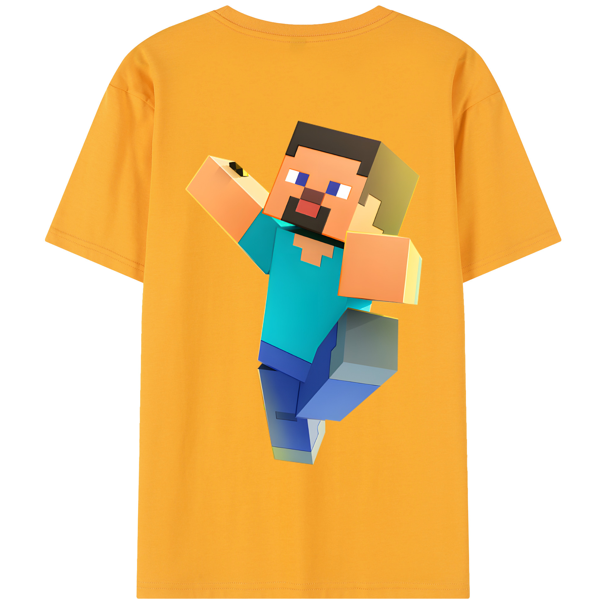 （画像用） マインクラフト ブロックの世界 Minecraft MC Block world レディース半袖Tシャツ(バックプリント)