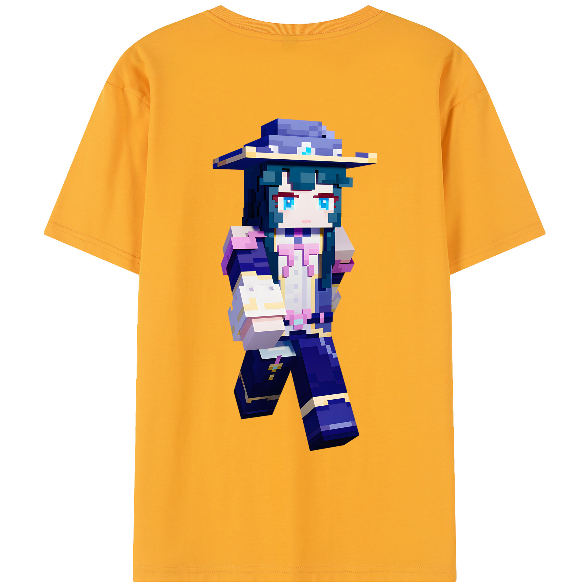 （画像用） マインクラフト ブロックの世界 Minecraft MC Block world レディース半袖Tシャツ(バックプリント)