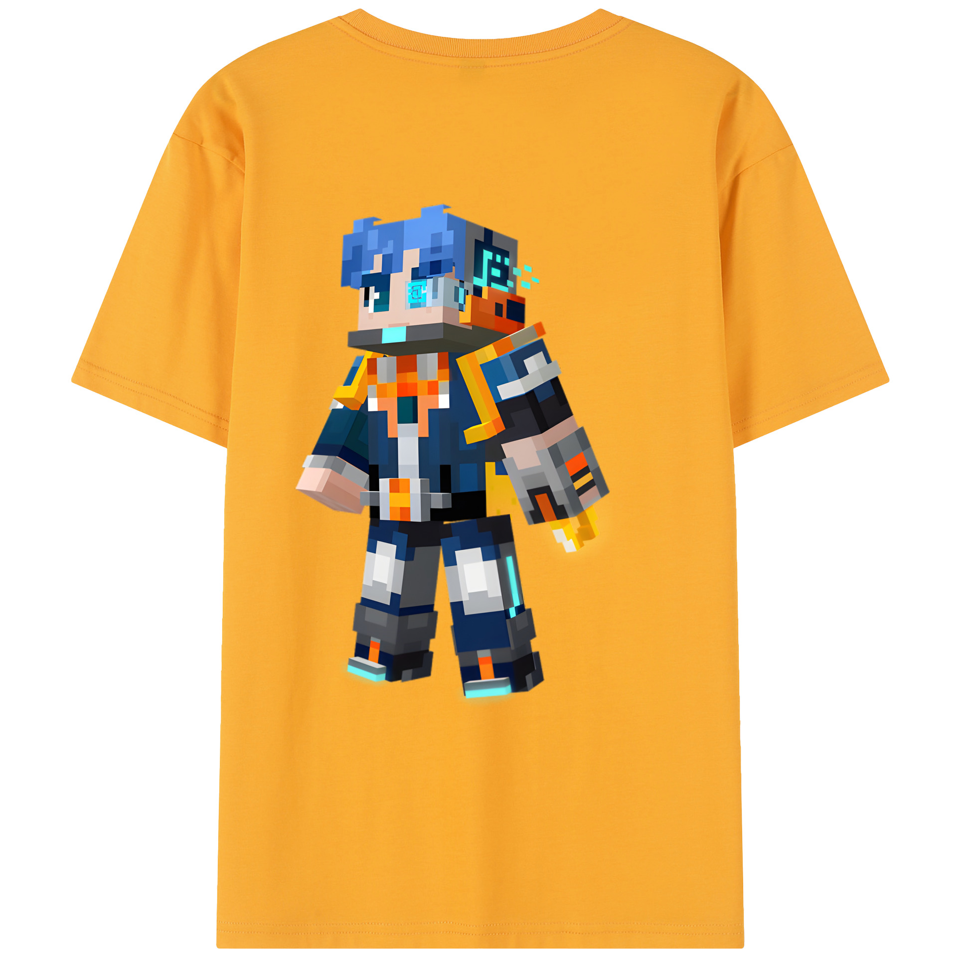 （画像用） マインクラフト ブロックの世界 Minecraft MC Block world レディース半袖Tシャツ(バックプリント)