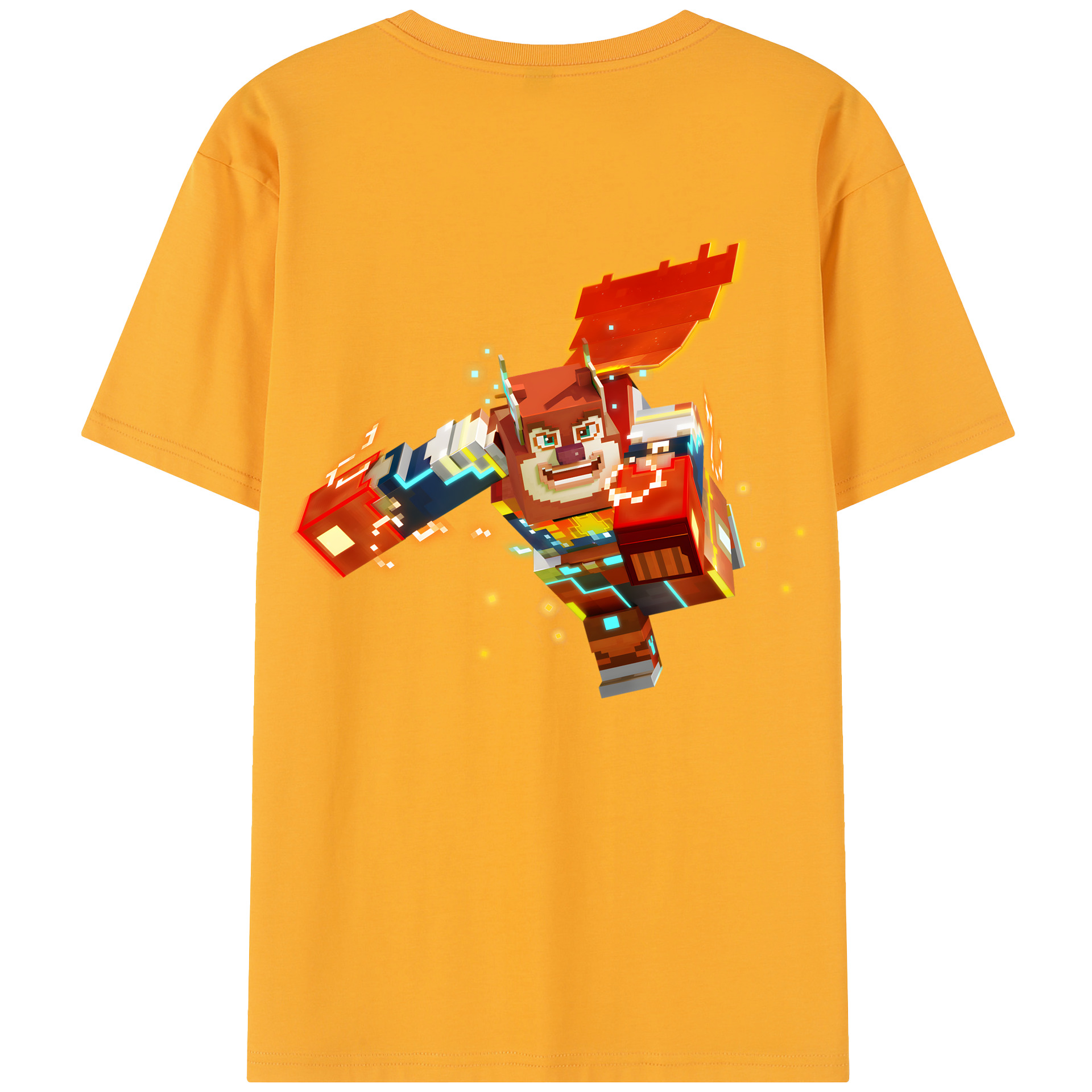 （画像用） マインクラフト ブロックの世界 Minecraft MC Block world レディース半袖Tシャツ(バックプリント)