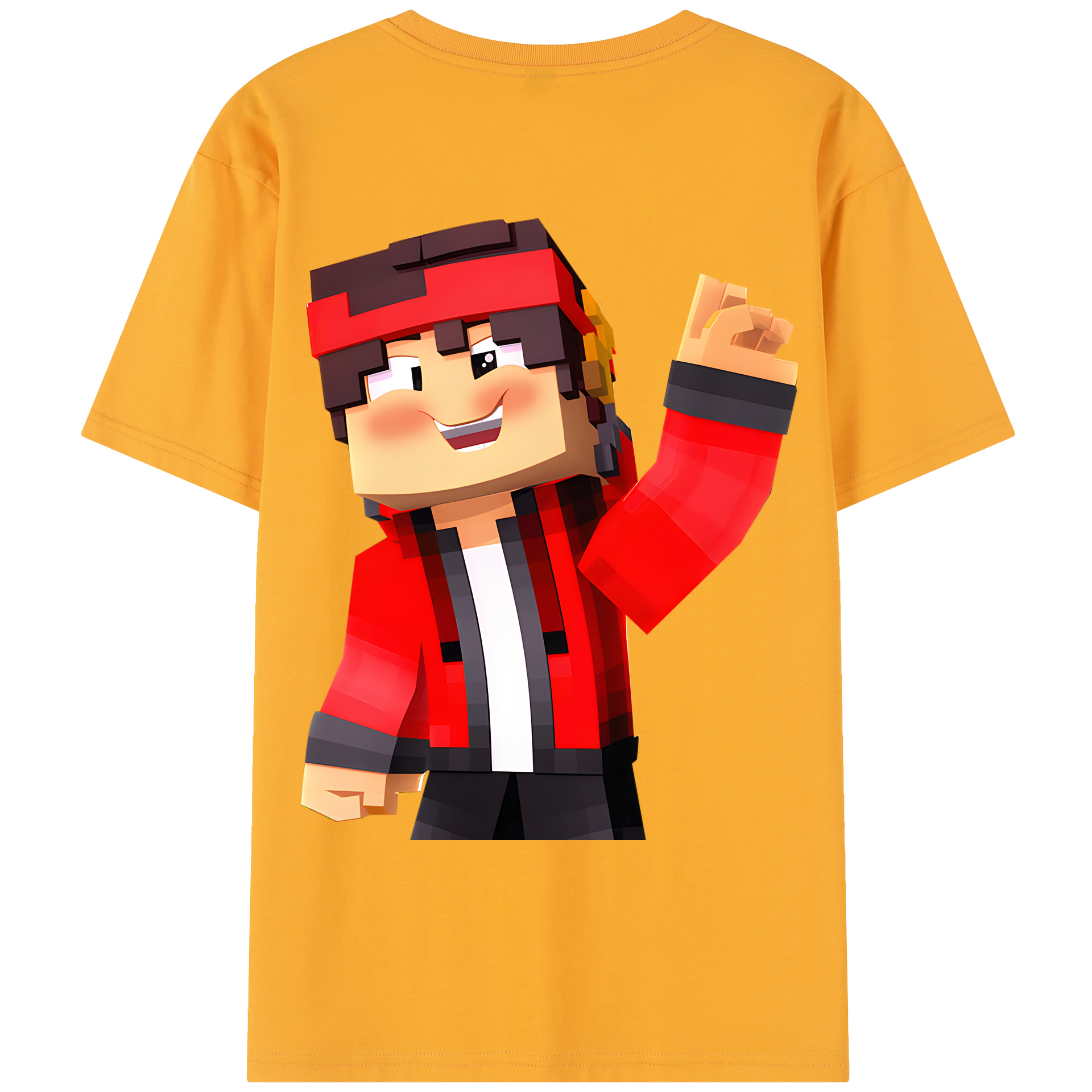 （画像用） マインクラフト ブロックの世界 Minecraft MC Block world レディース半袖Tシャツ(バックプリント)