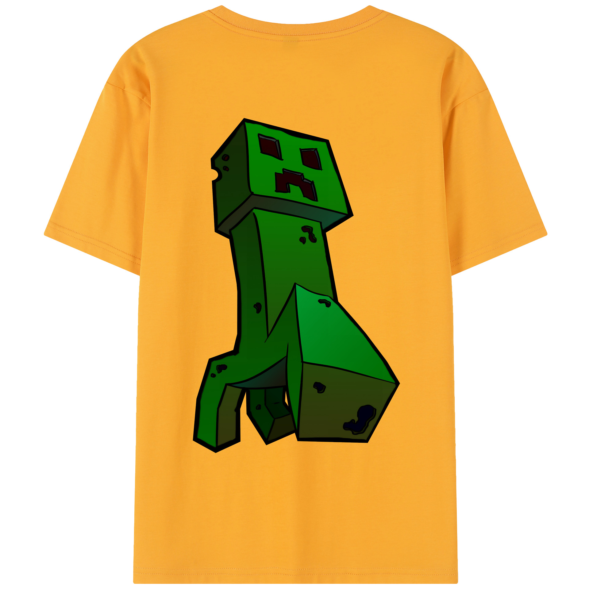 （画像用） マインクラフト ブロックの世界 Minecraft MC Block world レディース半袖Tシャツ(バックプリント)