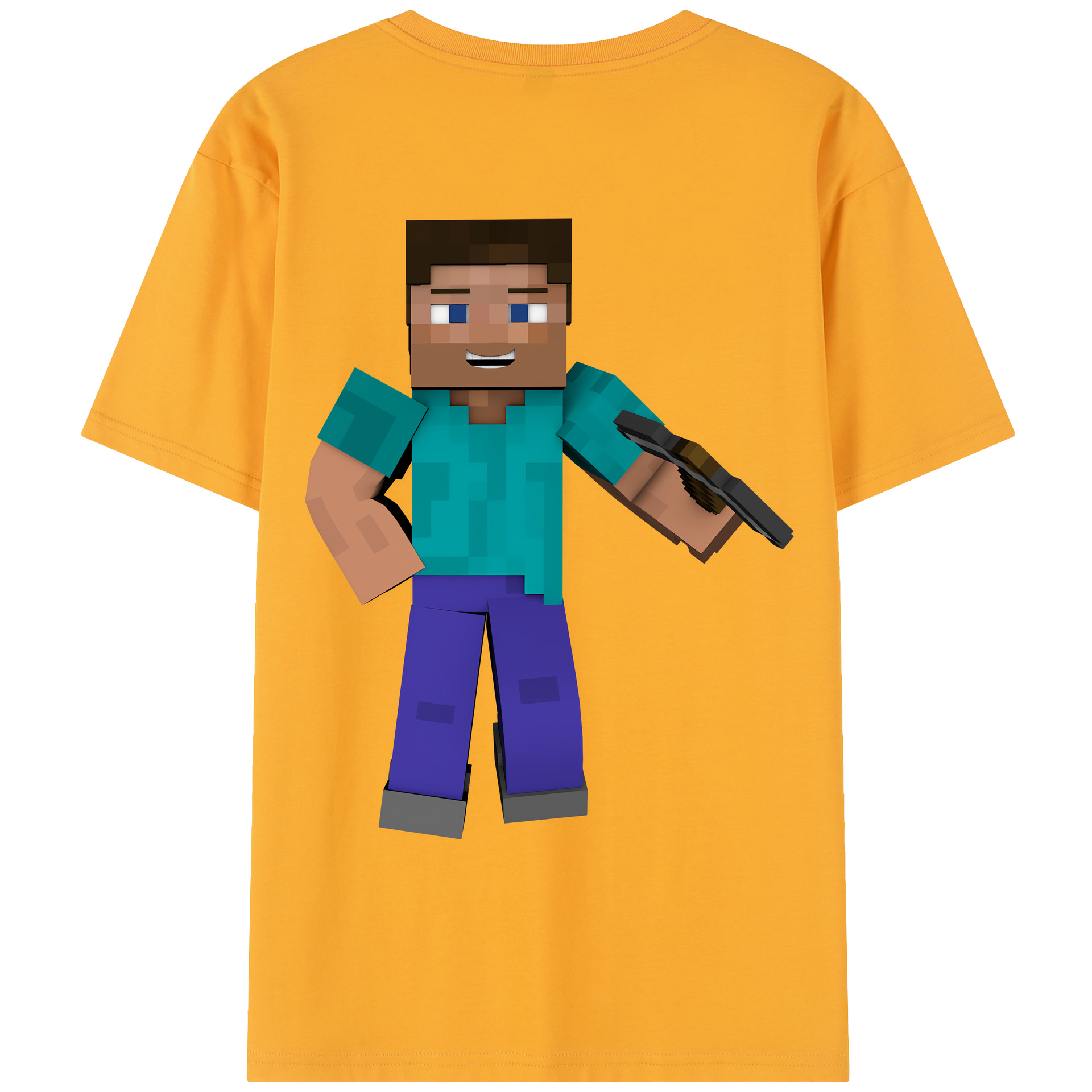 （画像用） マインクラフト ブロックの世界 Minecraft MC Block world レディース半袖Tシャツ(バックプリント)