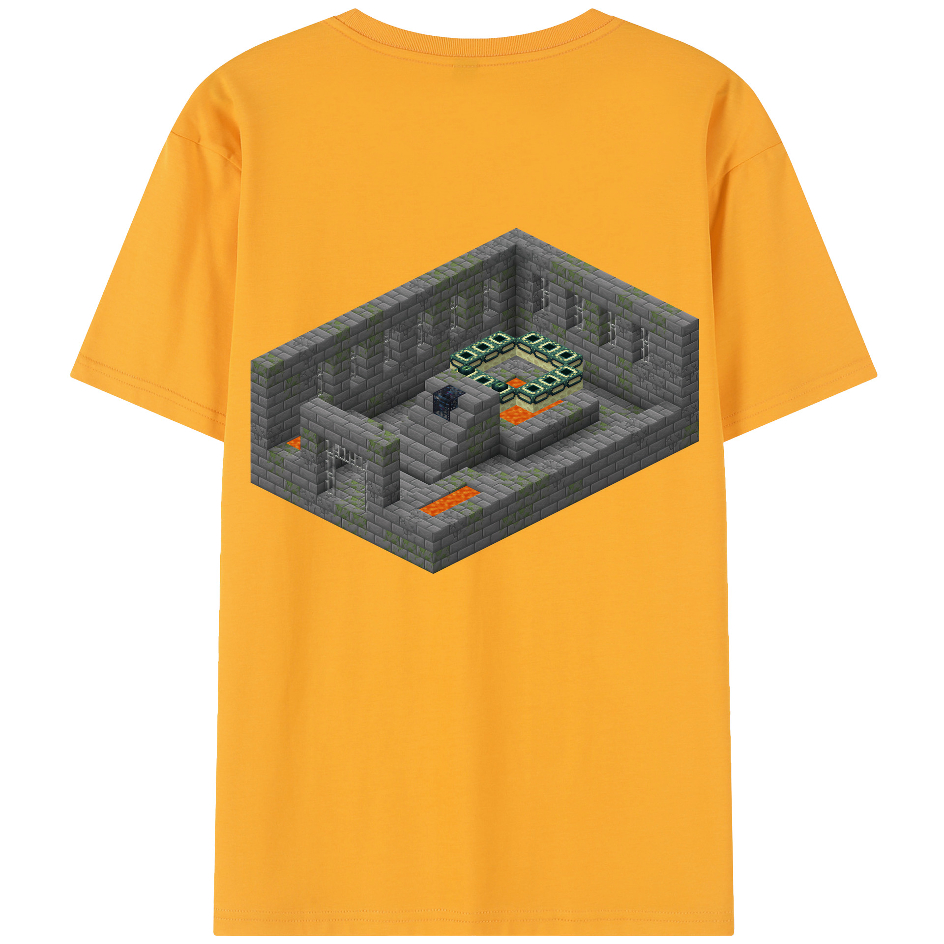 （画像用） マインクラフト ブロックの世界 Minecraft MC Block world レディース半袖Tシャツ(バックプリント)