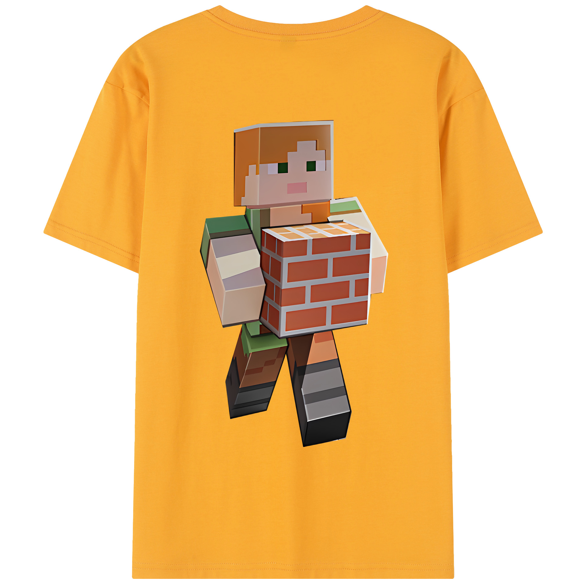 （画像用） マインクラフト ブロックの世界 Minecraft MC Block world レディース半袖Tシャツ(バックプリント)