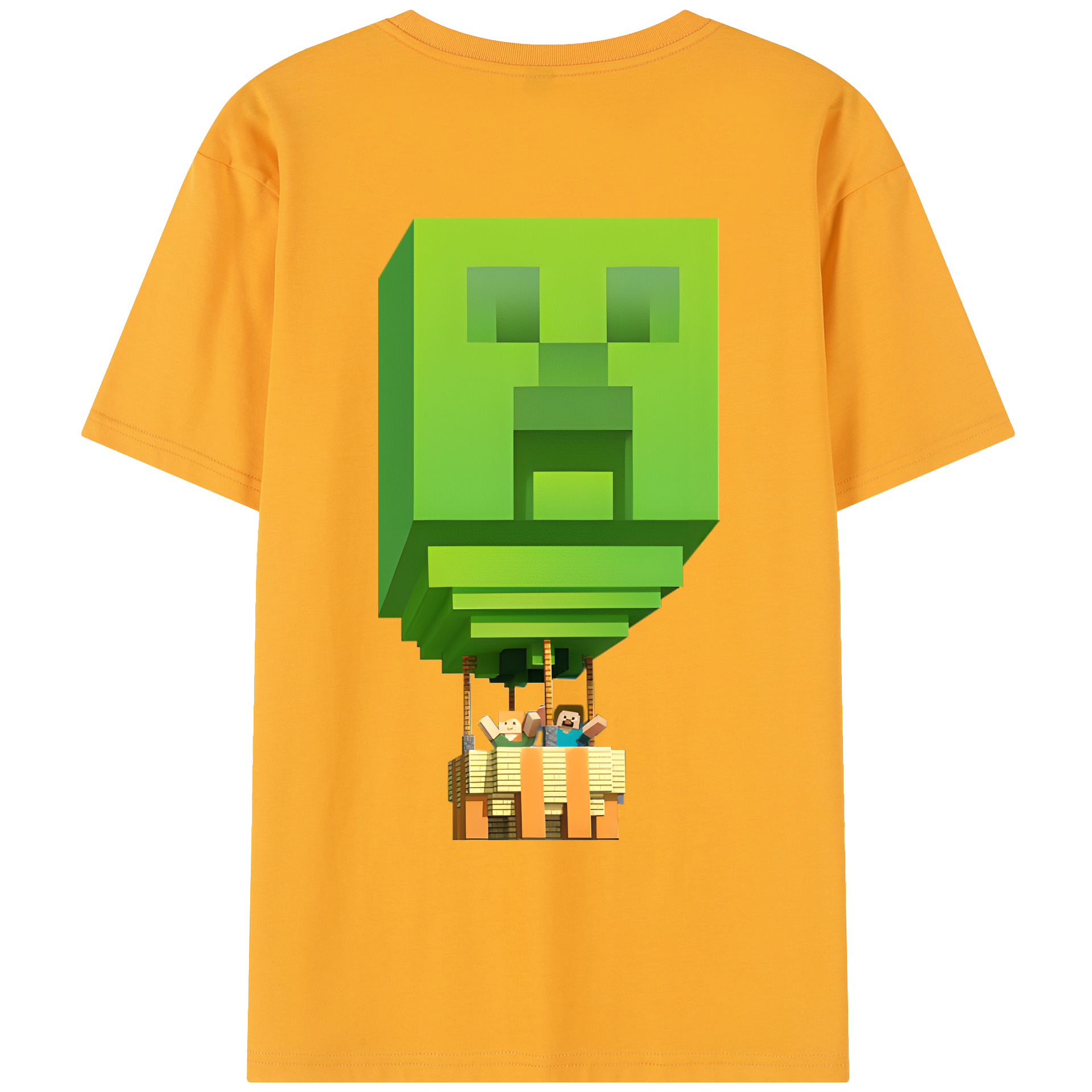 （画像用） マインクラフト ブロックの世界 Minecraft MC Block world レディース半袖Tシャツ(バックプリント)
