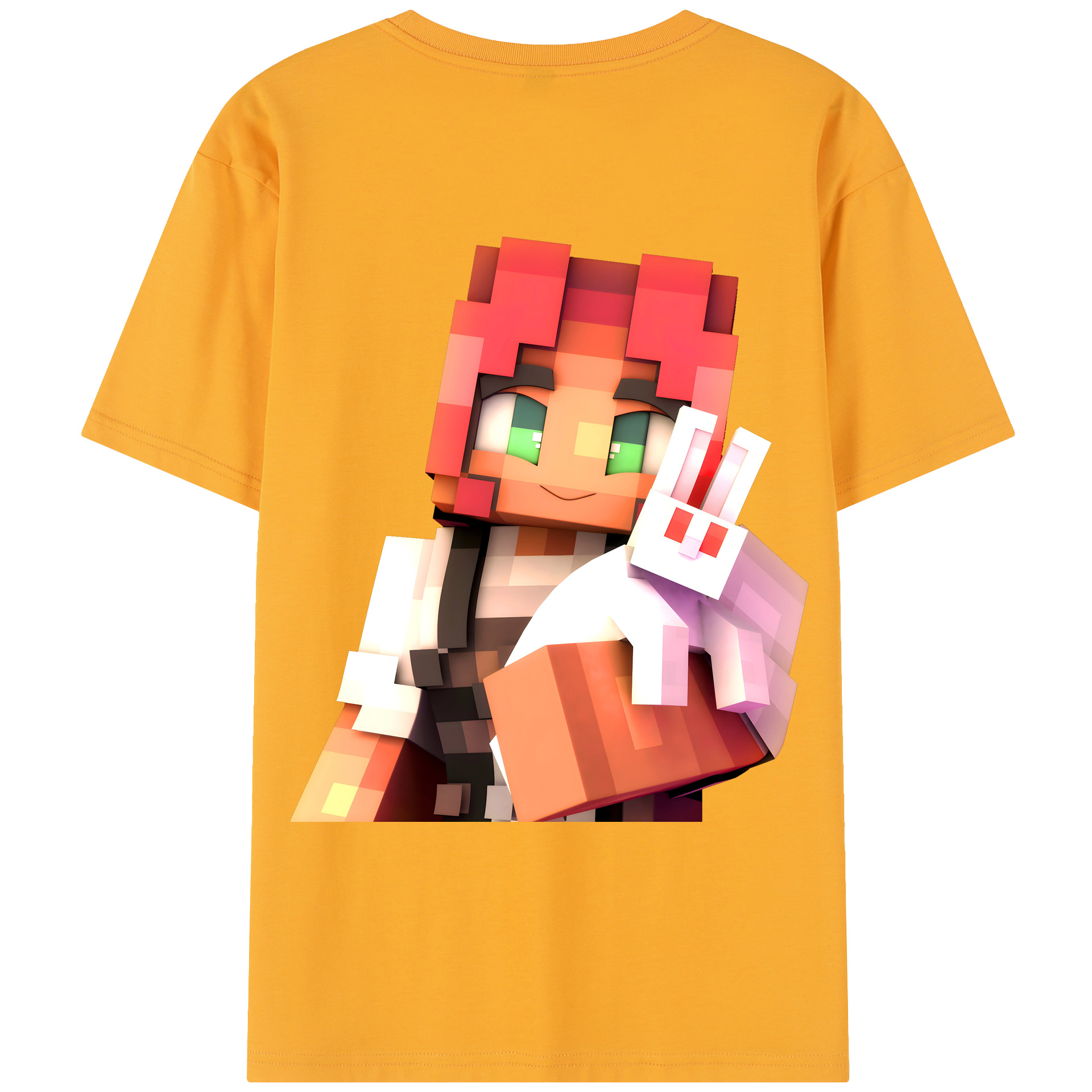 （画像用） マインクラフト ブロックの世界 Minecraft MC Block world レディース半袖Tシャツ(バックプリント)