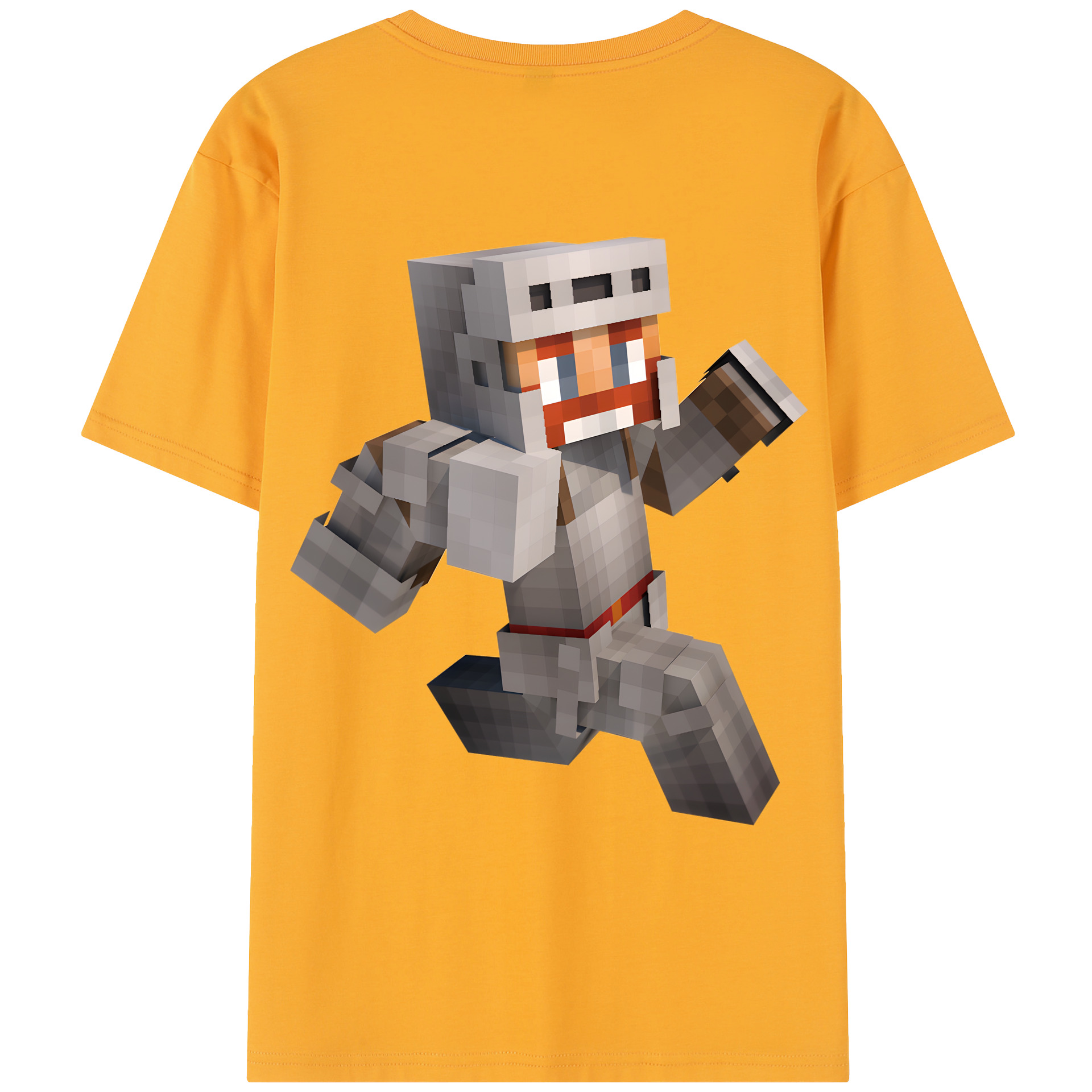 （画像用） マインクラフト ブロックの世界 Minecraft MC Block world レディース半袖Tシャツ(バックプリント)