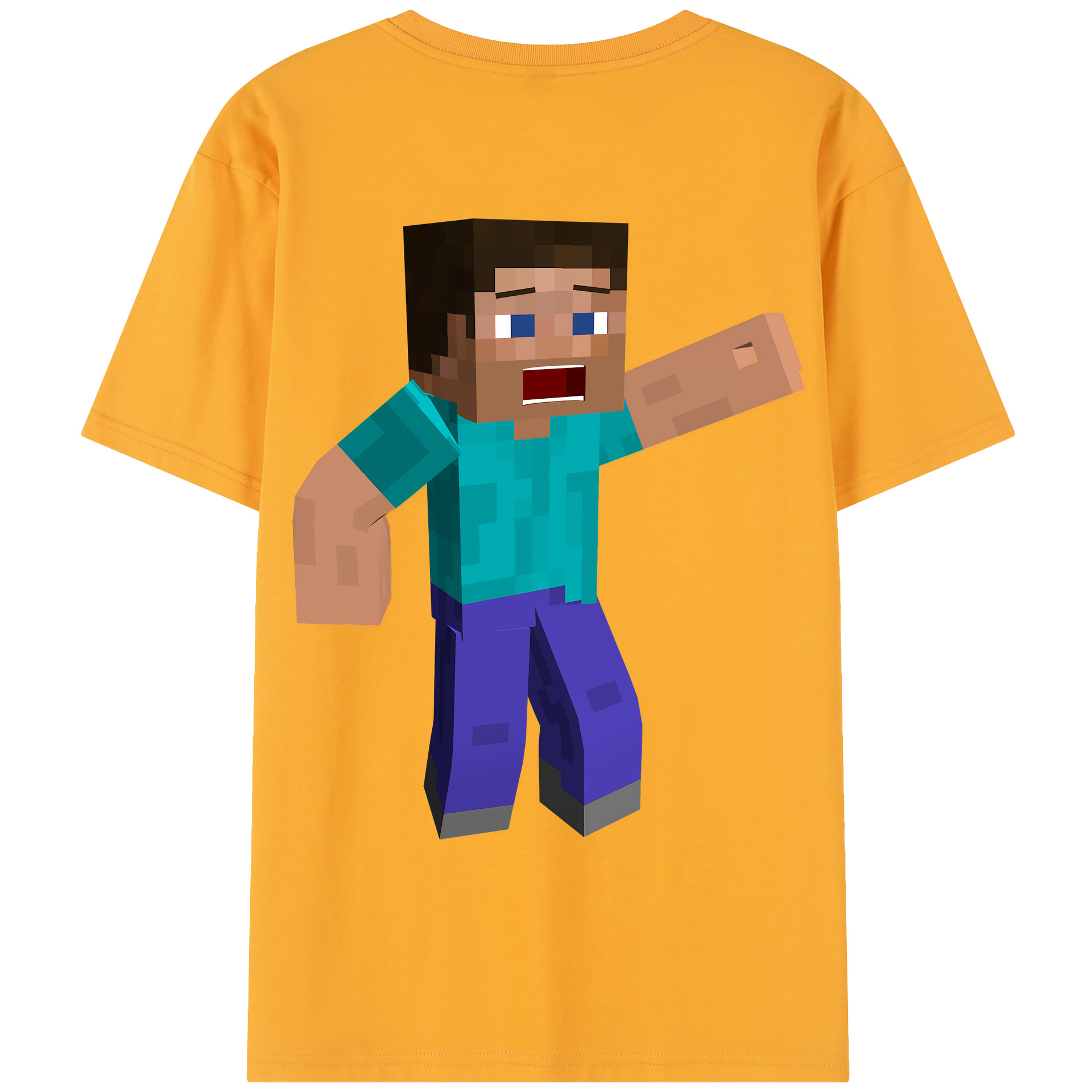 （画像用） マインクラフト ブロックの世界 Minecraft MC Block world レディース半袖Tシャツ(バックプリント)