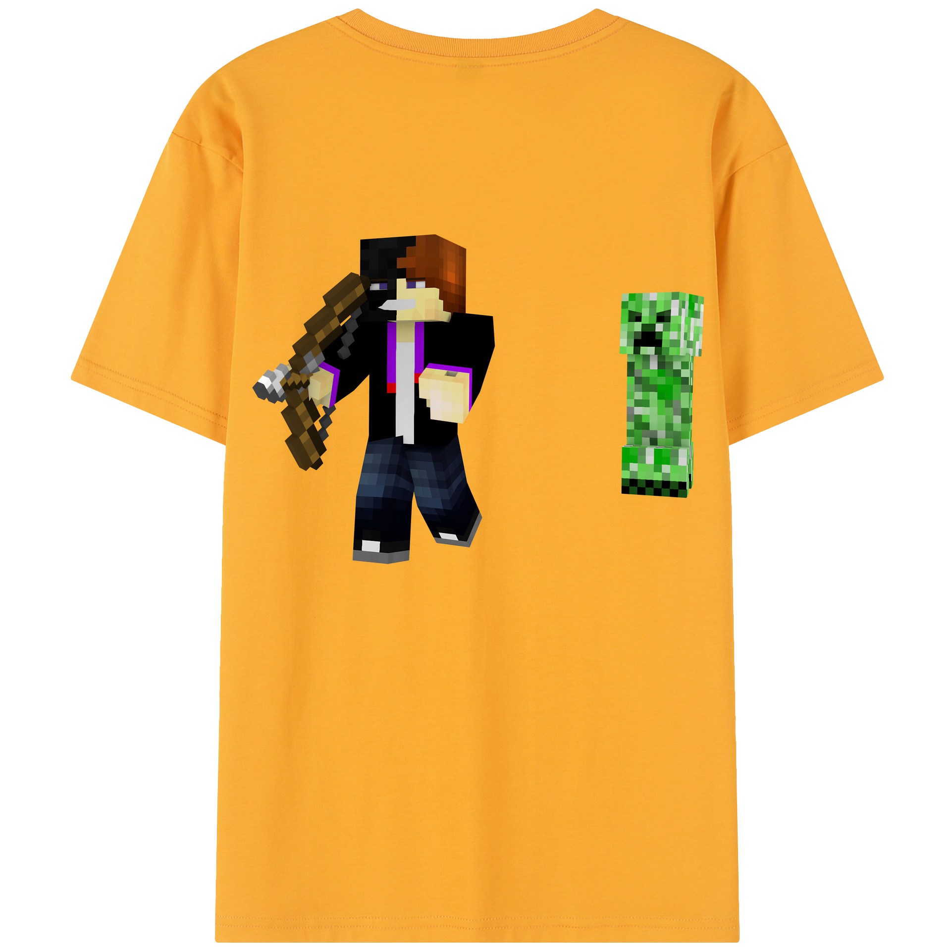 （画像用） マインクラフト ブロックの世界 Minecraft MC Block world レディース半袖Tシャツ(バックプリント)