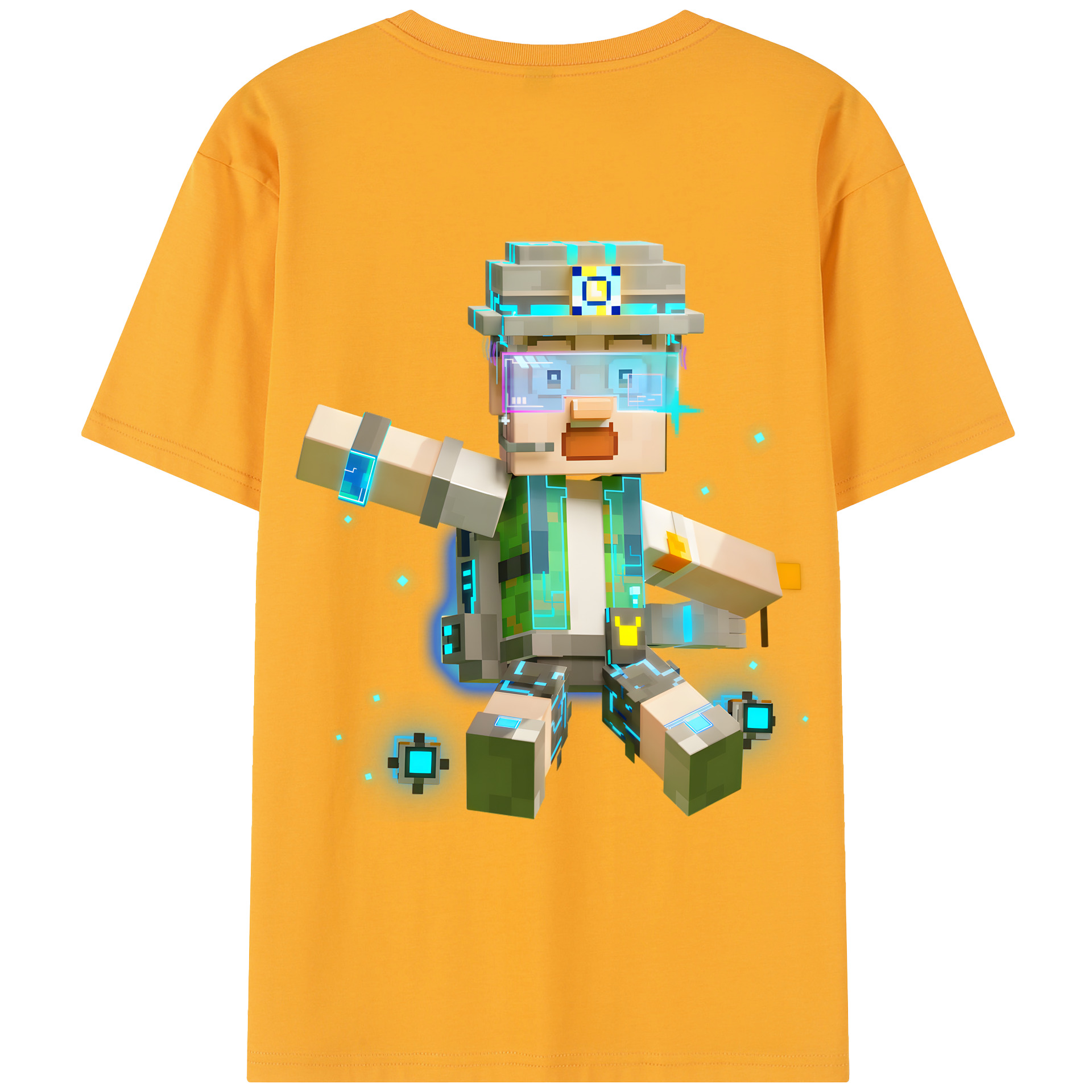 （画像用） マインクラフト ブロックの世界 Minecraft MC Block world レディース半袖Tシャツ(バックプリント)