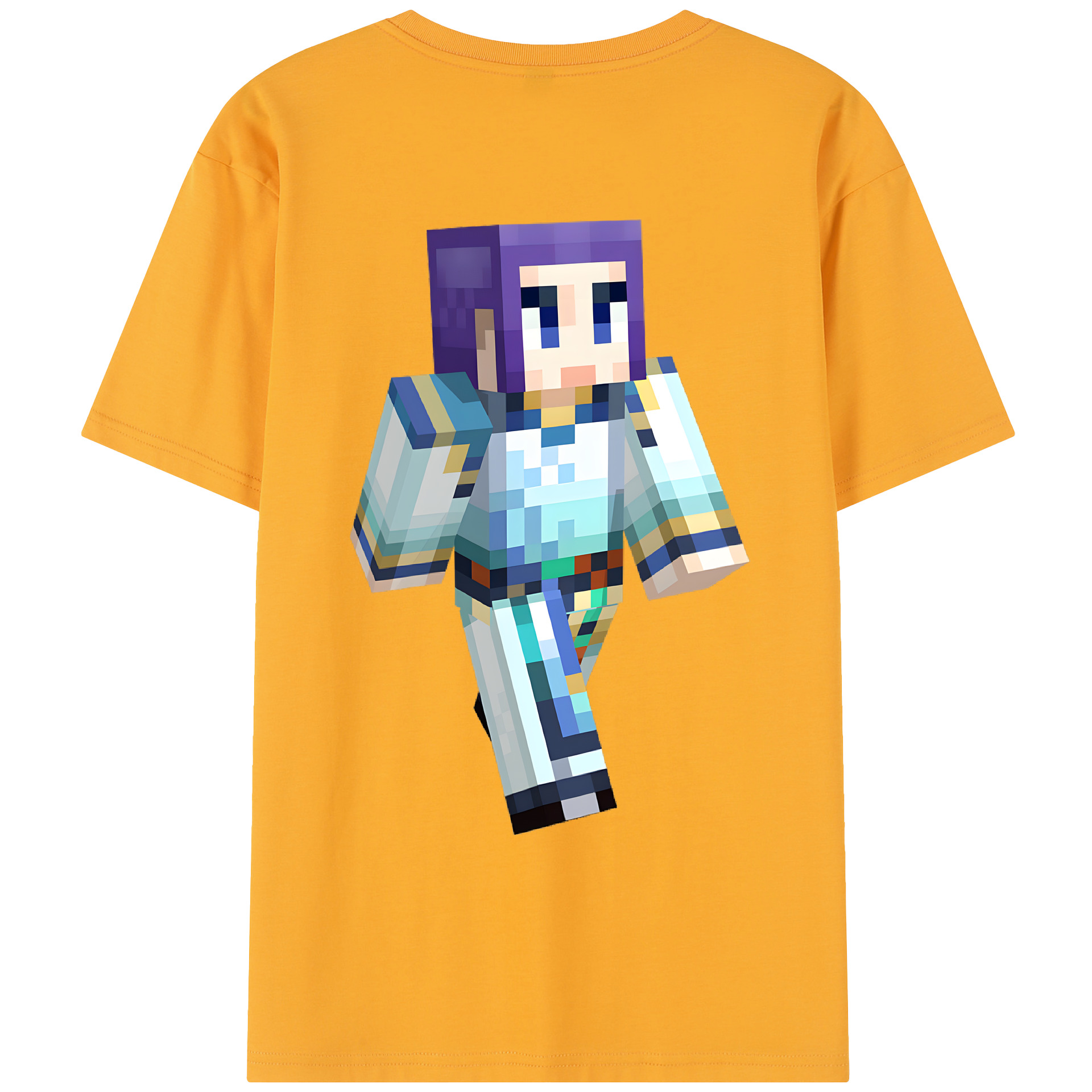 （画像用） マインクラフト ブロックの世界 Minecraft MC Block world レディース半袖Tシャツ(バックプリント)