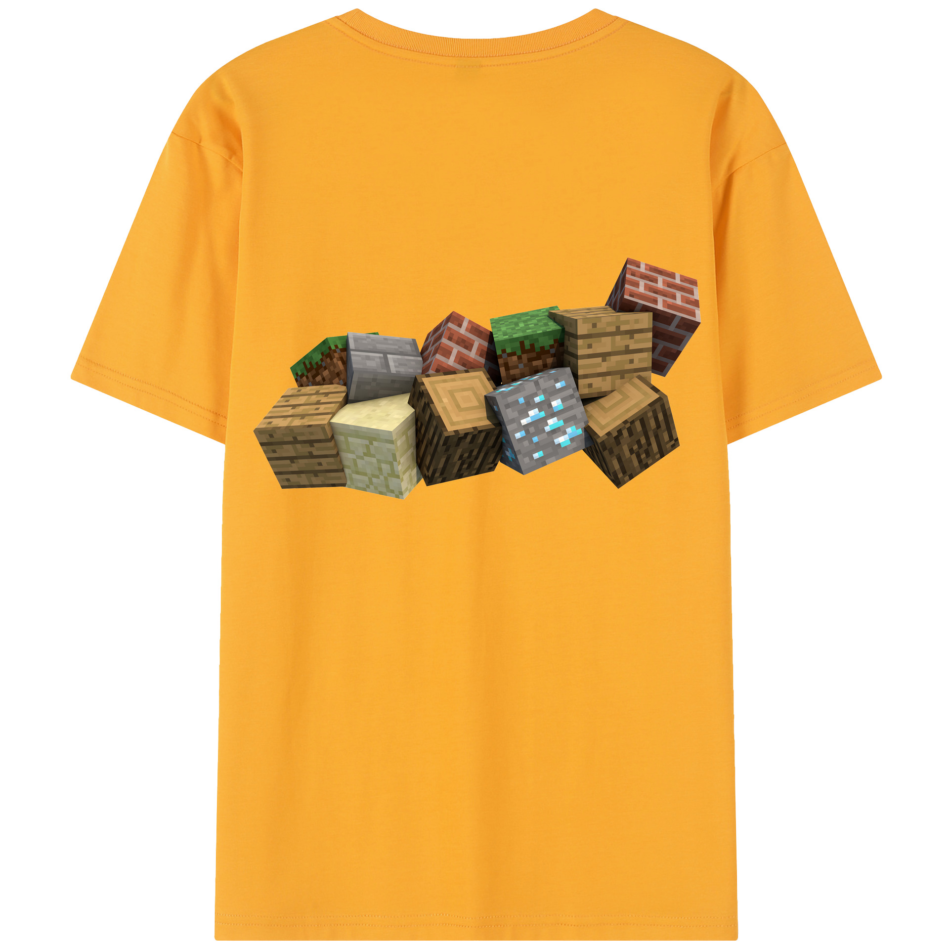 （画像用） マインクラフト ブロックの世界 Minecraft MC Block world レディース半袖Tシャツ(バックプリント)