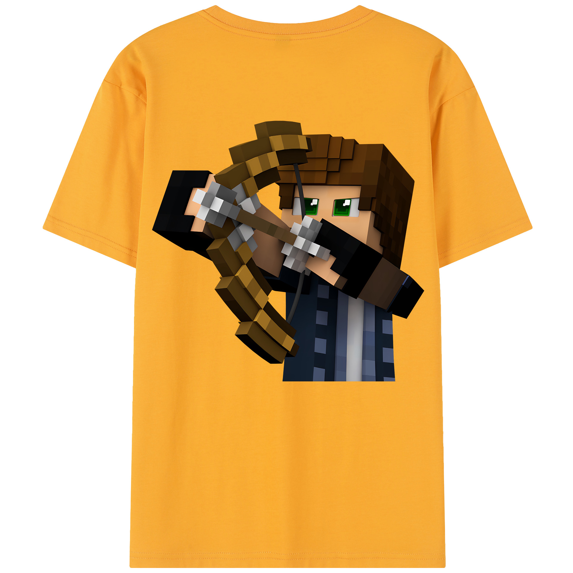 （画像用） マインクラフト ブロックの世界 Minecraft MC Block world レディース半袖Tシャツ(バックプリント)